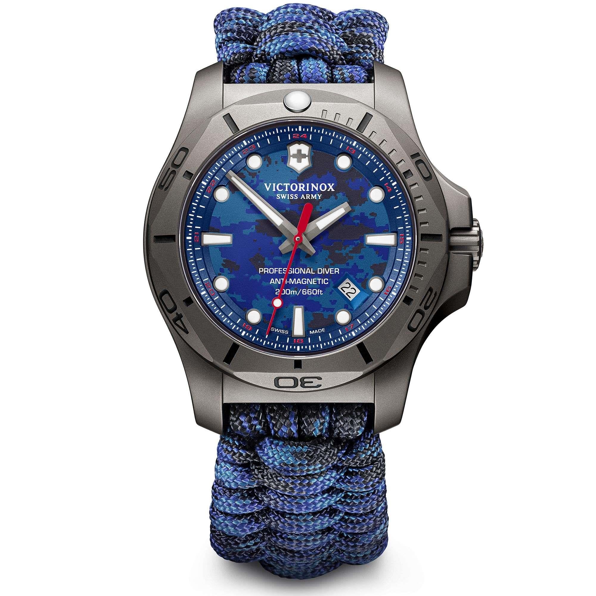 Victorinox I.N.O.X Professional Divers Titanium Case Blue Paracord Strap Men's Watch 241813