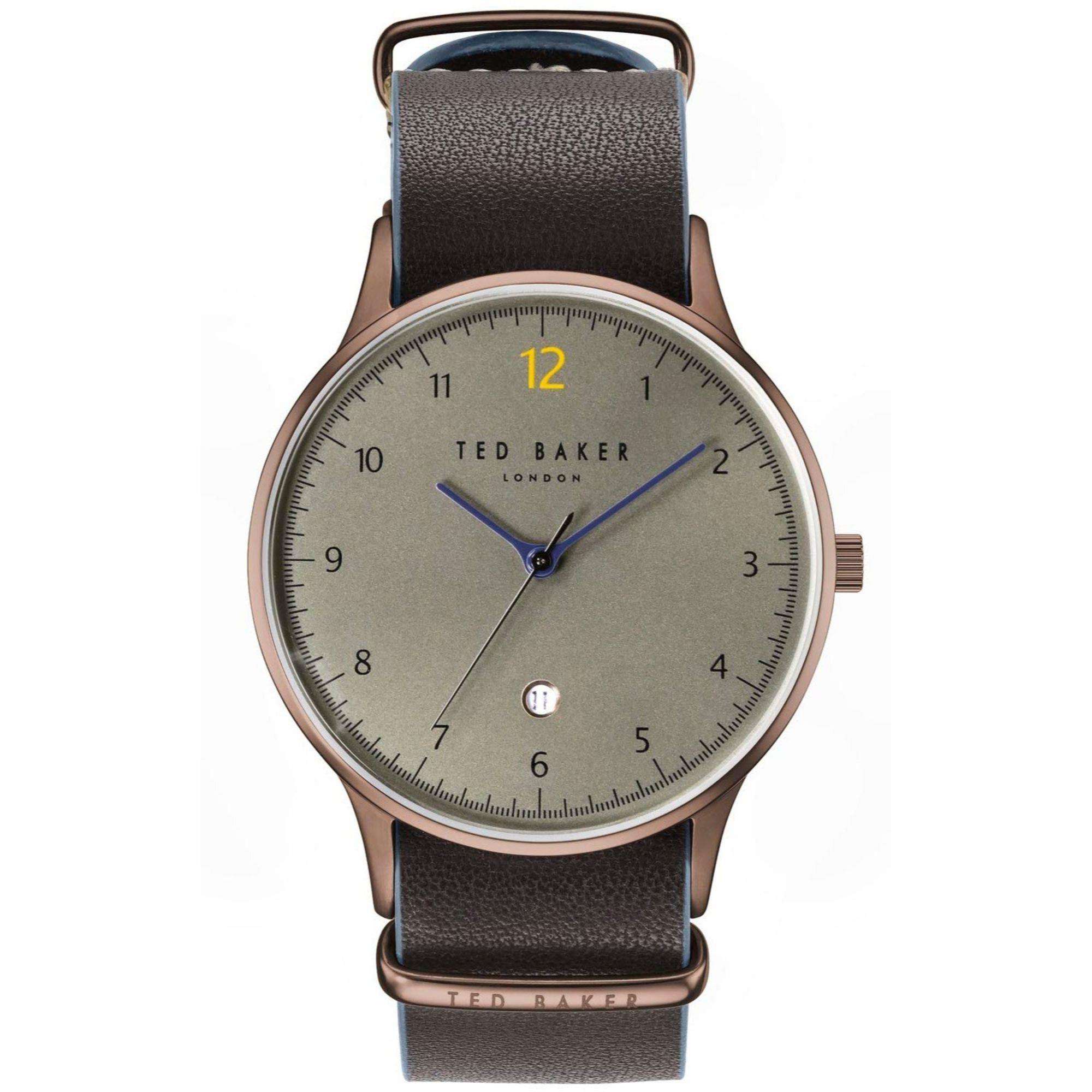 Ted Baker Ethan Quartz Grey Dial Black Leather Strap Men's Watch TE50519005