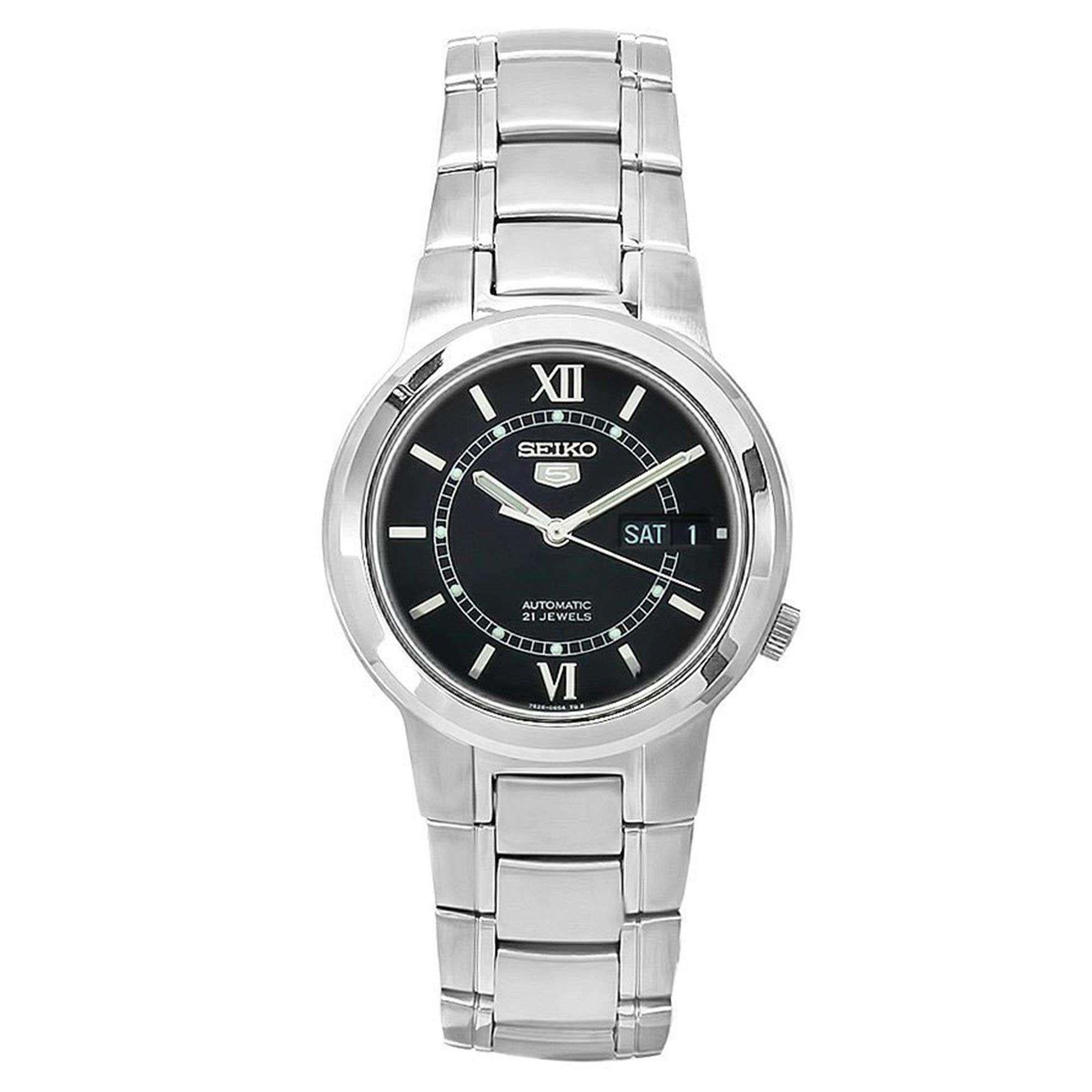 Seiko 5 Automatic Black Dial Stainless Steel Bracelet Men's Watch SNKA23K1