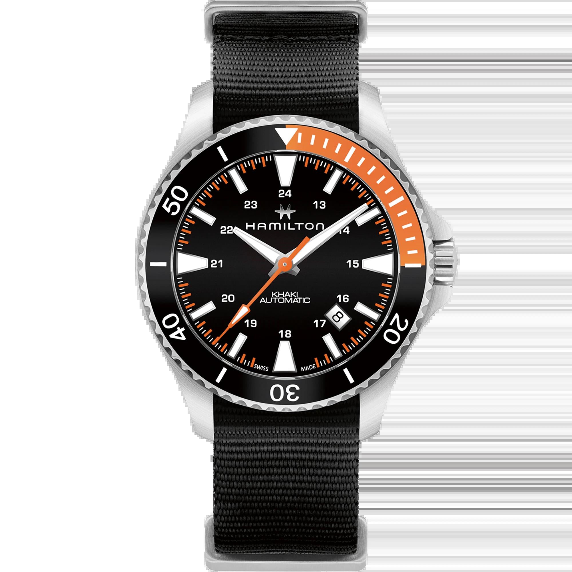 Hamilton Khaki Navy Scuba Automatic Black Dial Black Strap Men's Watch H82305931