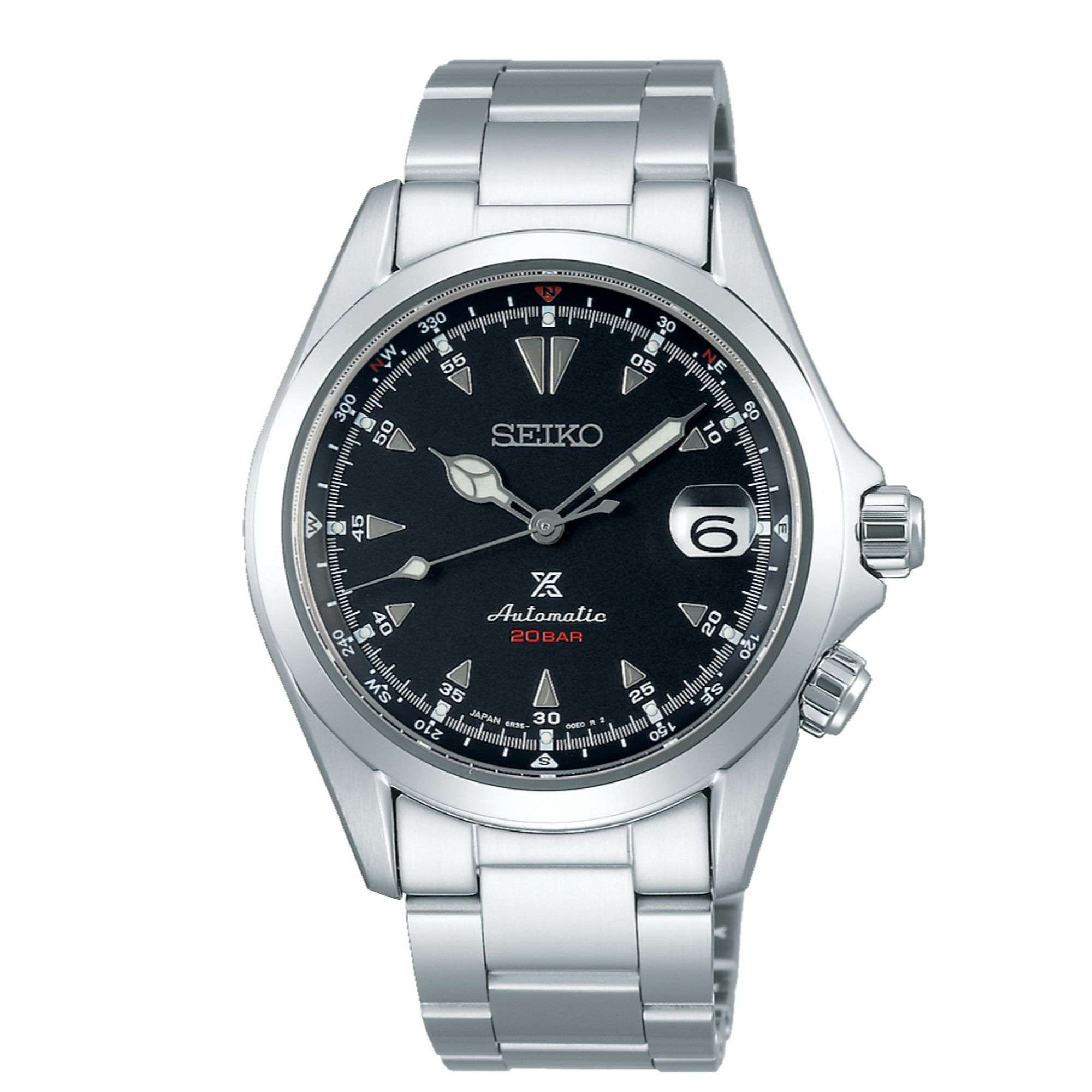 Seiko Prospex Alpinist Automatic Black Dial Stainless Steel Bracelet Men's Watch SPB117J1
