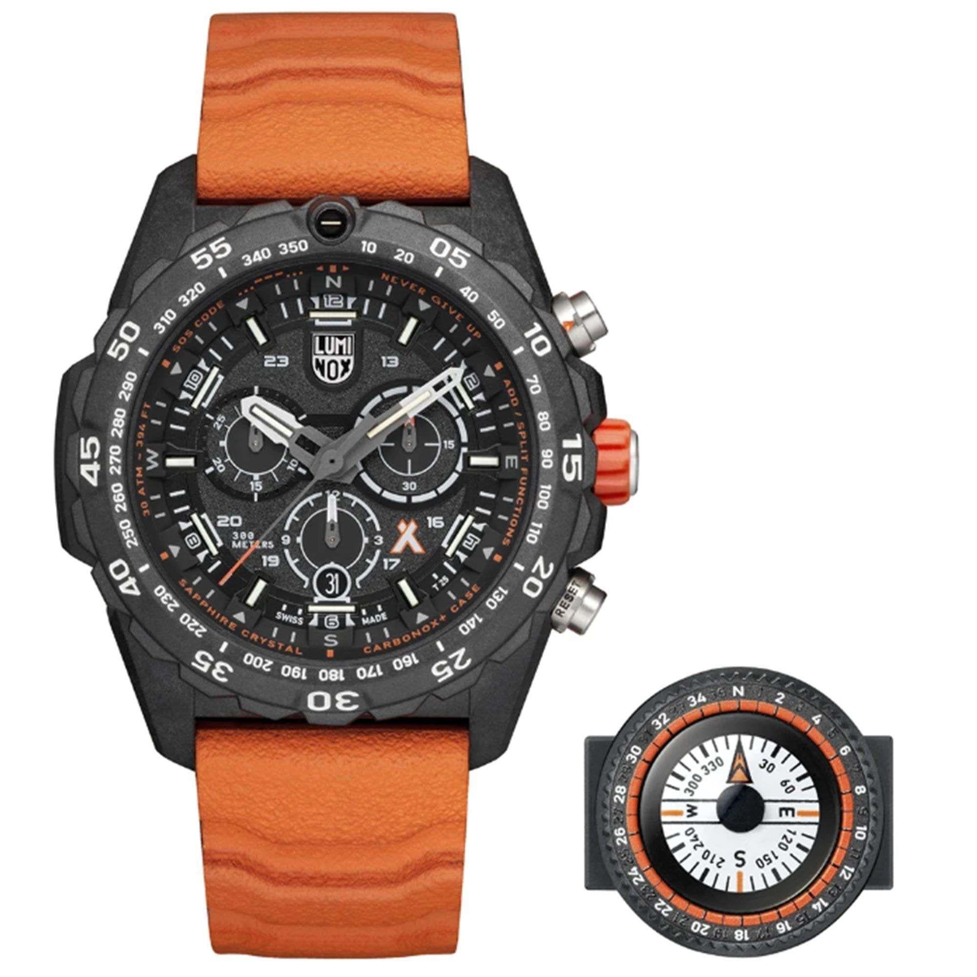 Luminox x Bear Grylls Survival MASTER 3749 Series Quartz Black Dial Rubber Strap Men's Watch XB.3749