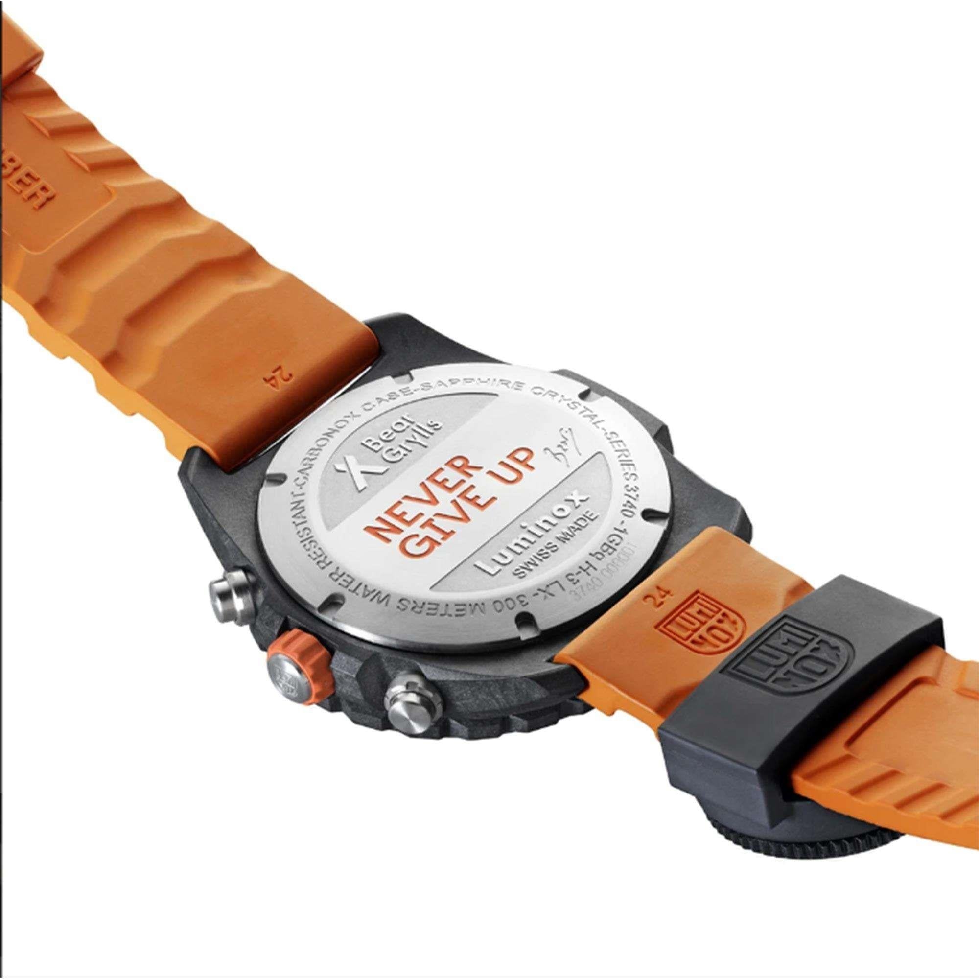 Luminox x Bear Grylls Survival MASTER 3749 Series Quartz Black Dial Rubber Strap Men's Watch XB.3749