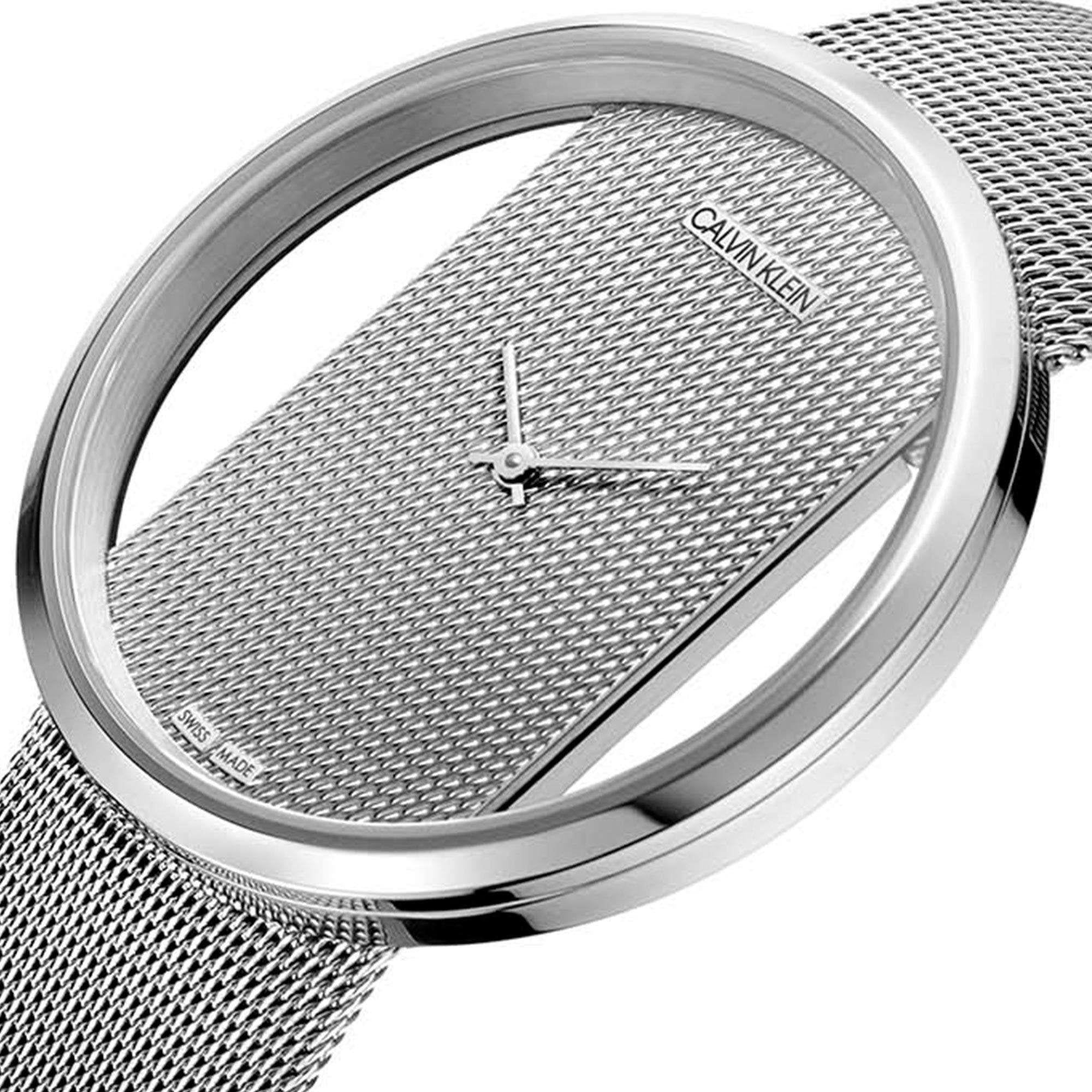 Calvin Klein Glam Quartz Silver Dial Mesh Stainless Steel Bracelet Ladies Watch K9423T27