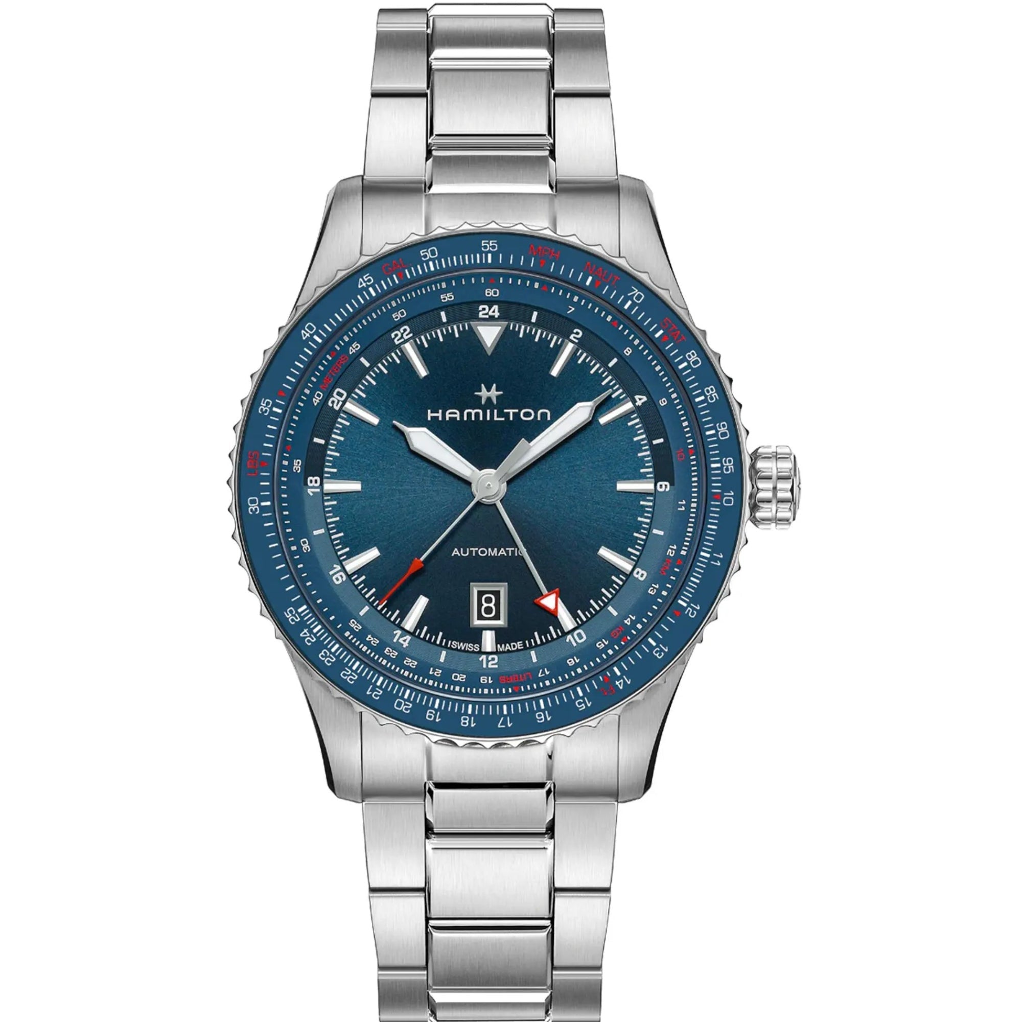 Hamilton Khaki Aviation Converter Automatic GMT Blue Dial Stainless Steel Bracelet Men's Watch H76715140