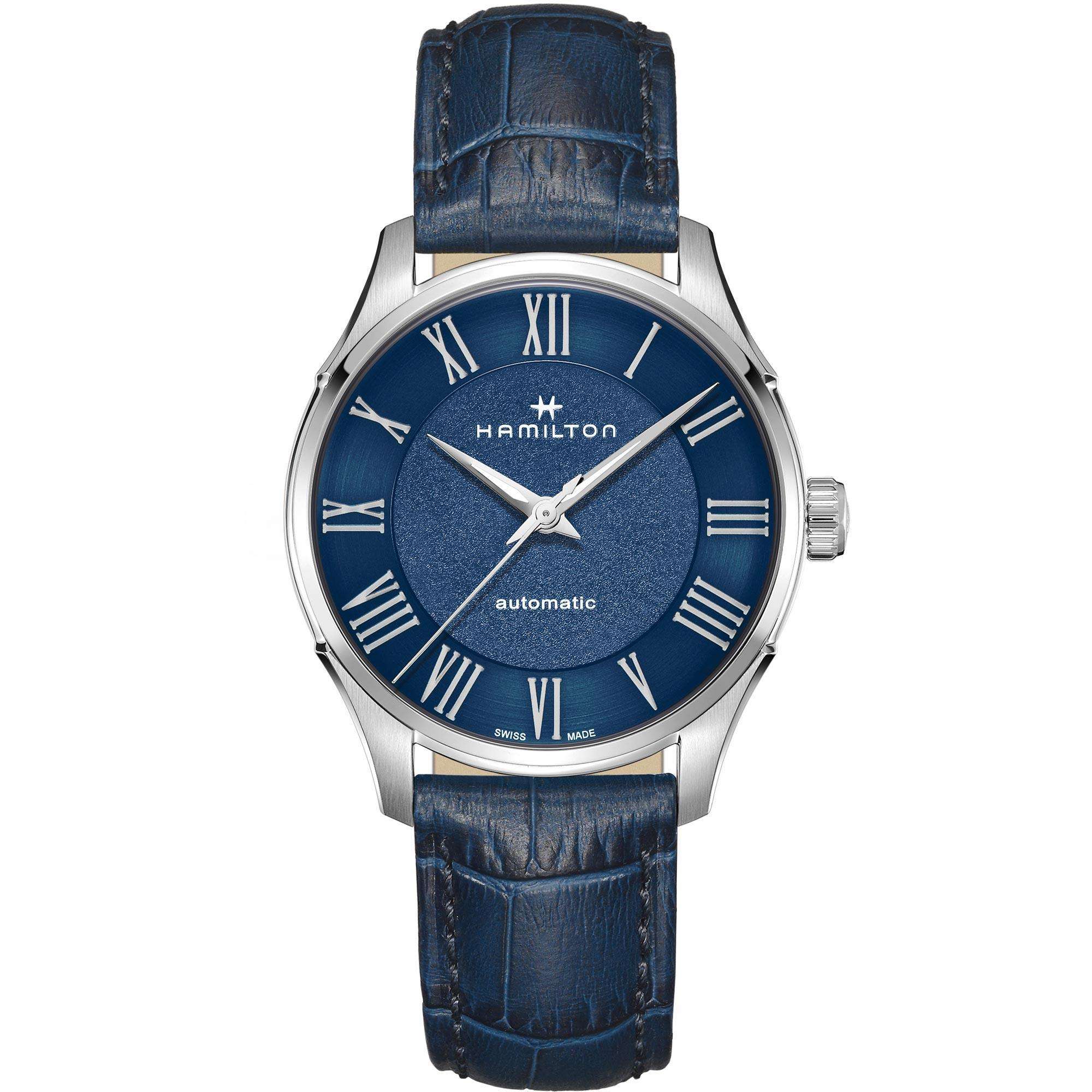 Hamilton Jazzmaster Automatic Blue Dial Blue Leather Strap Men's Watch H42535640