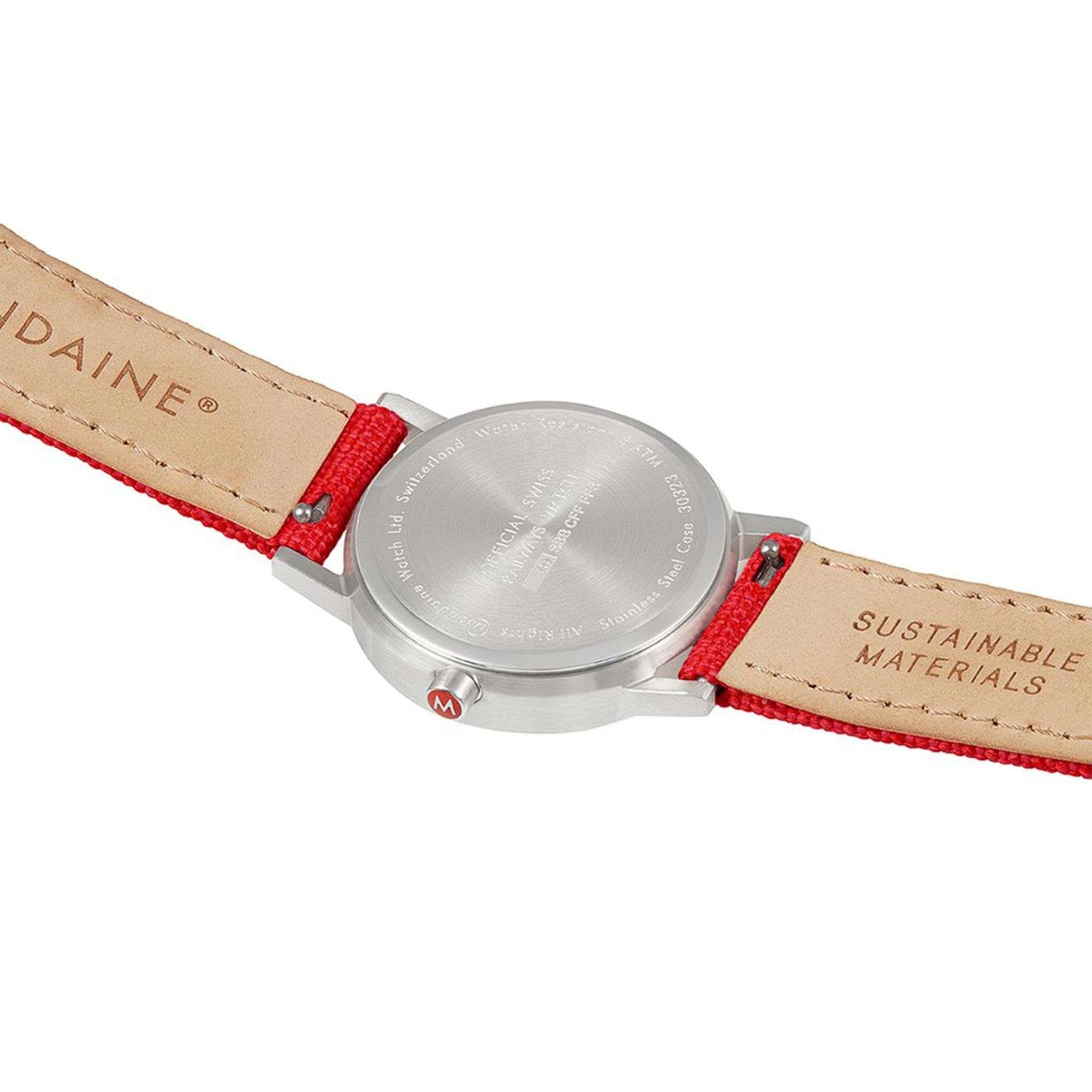 Mondaine Classic Quartz White Dial Red Textile Strap Ladies Watch A658.30323.17SBC