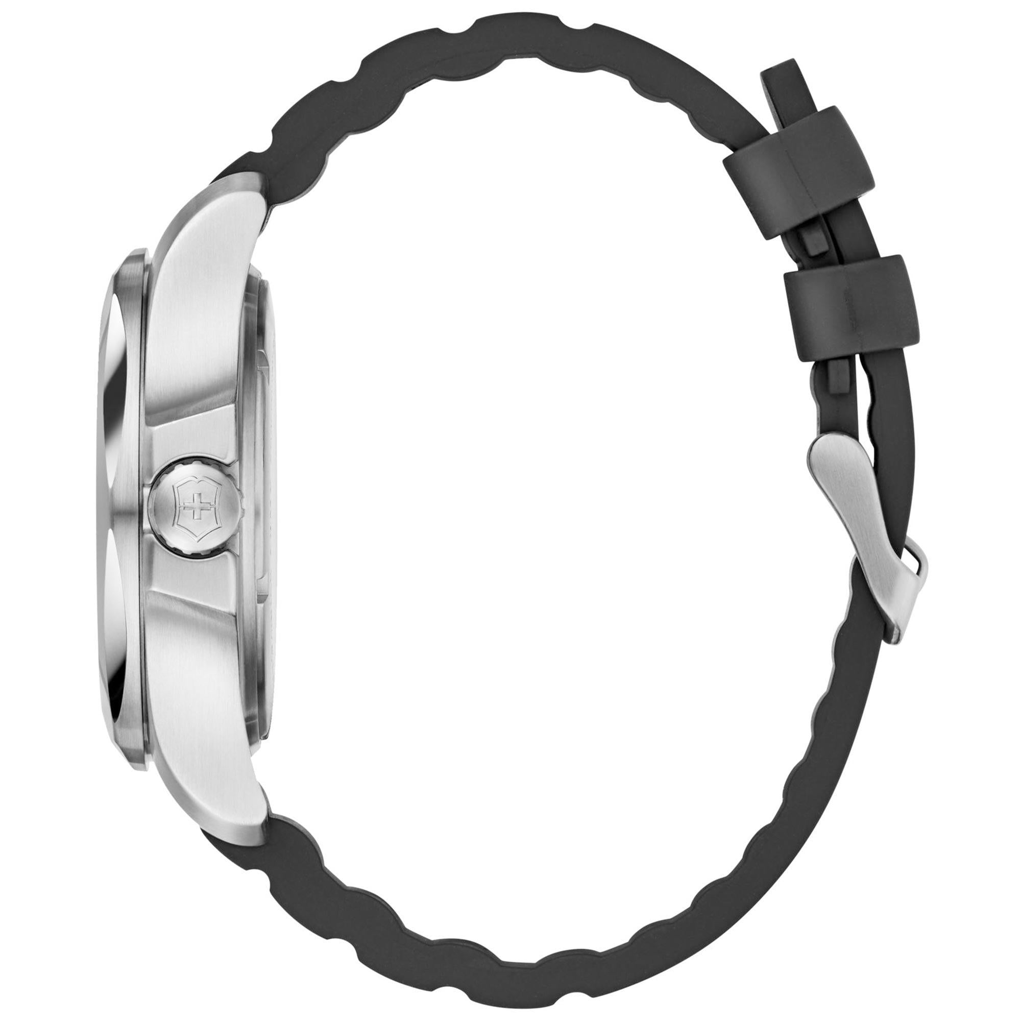 Victorinox Swiss Army I.N.O.X Quartz Black Dial Black Rubber Bracelet Men's Watch 241682.1
