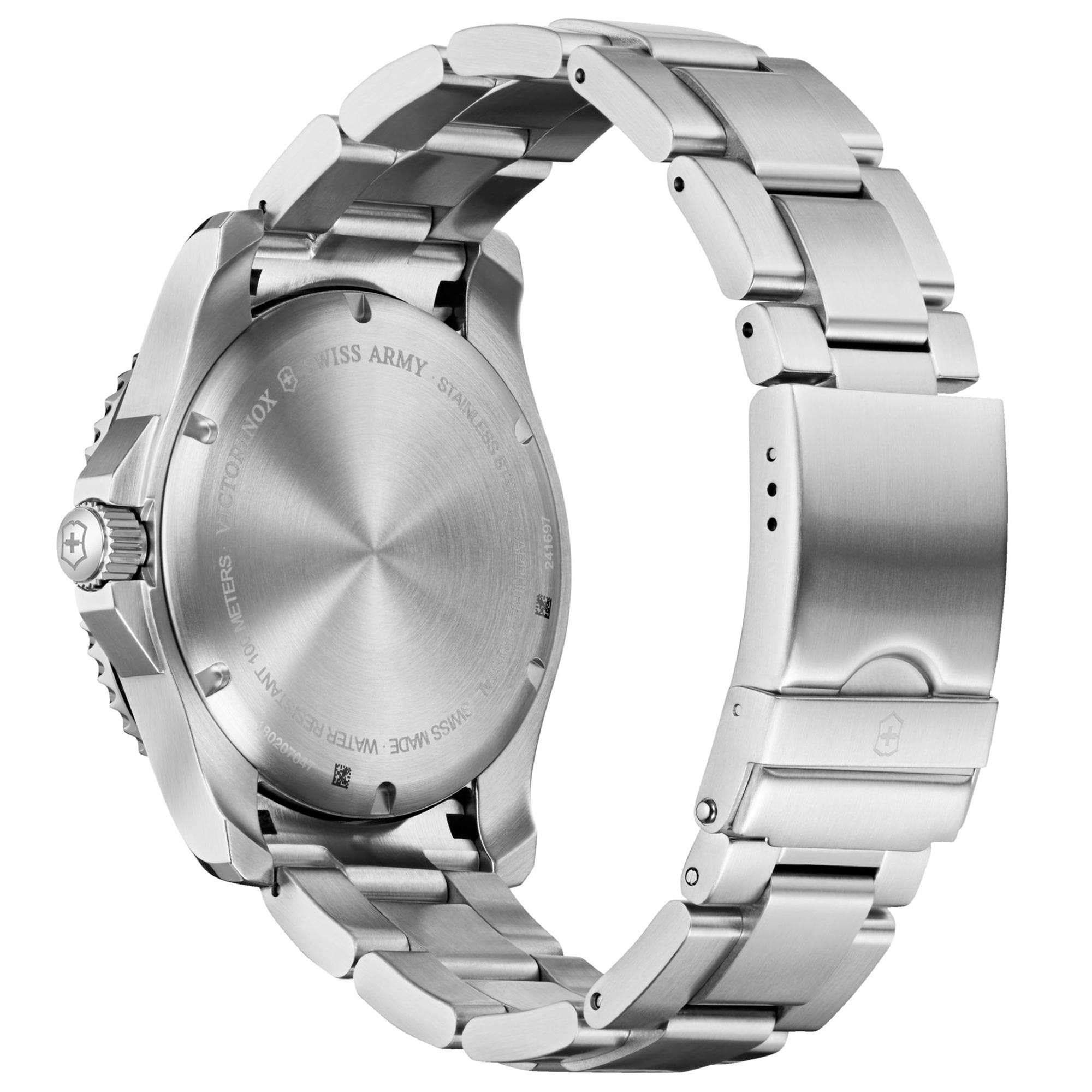 Victorinox Swiss Army Maverick Large Quartz Black Dial Stainless Steel Bracelet Men's Watch 241697