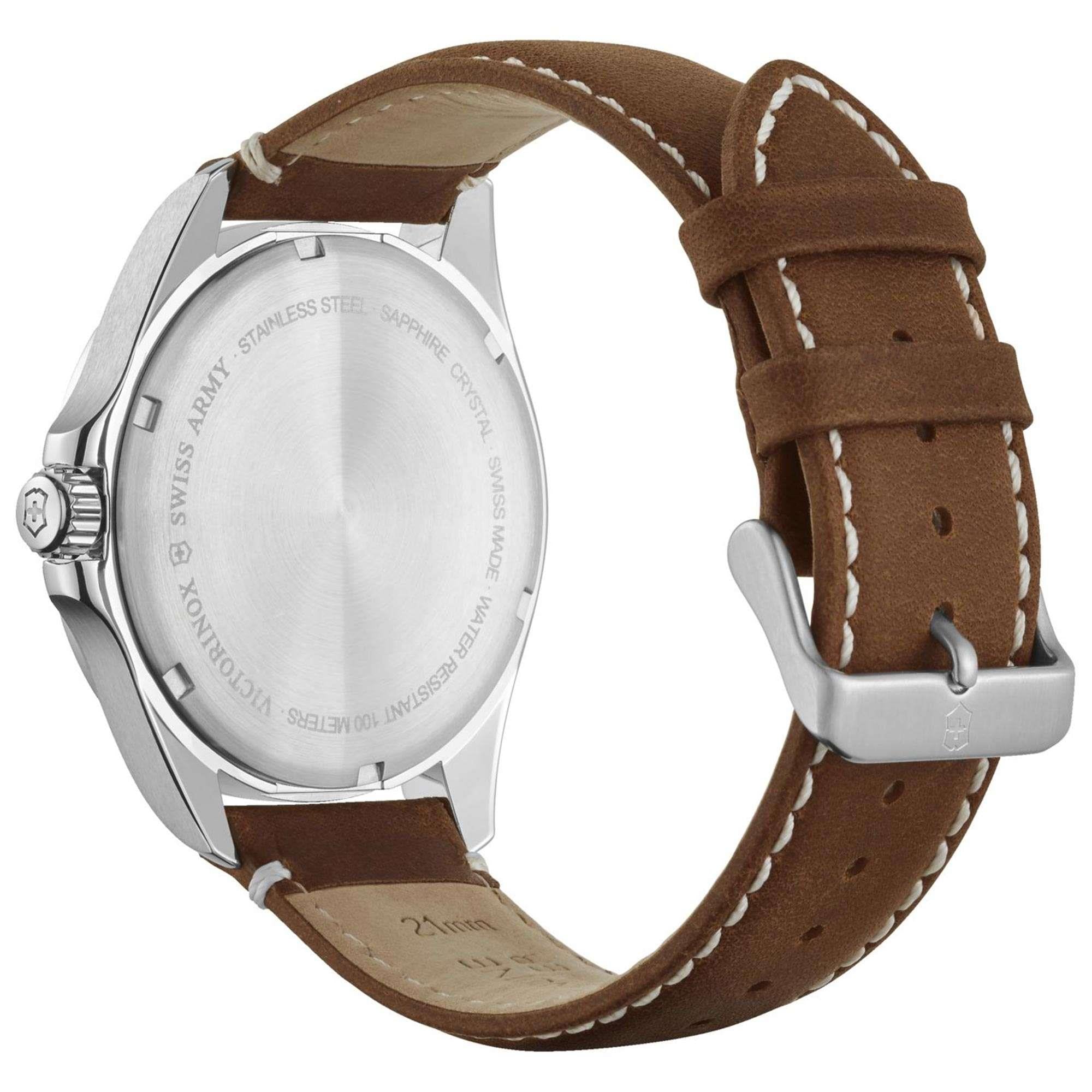 Victorinox Swiss Army Fieldforce Blue Dial Brown Leather Strap Men's Watch 241848