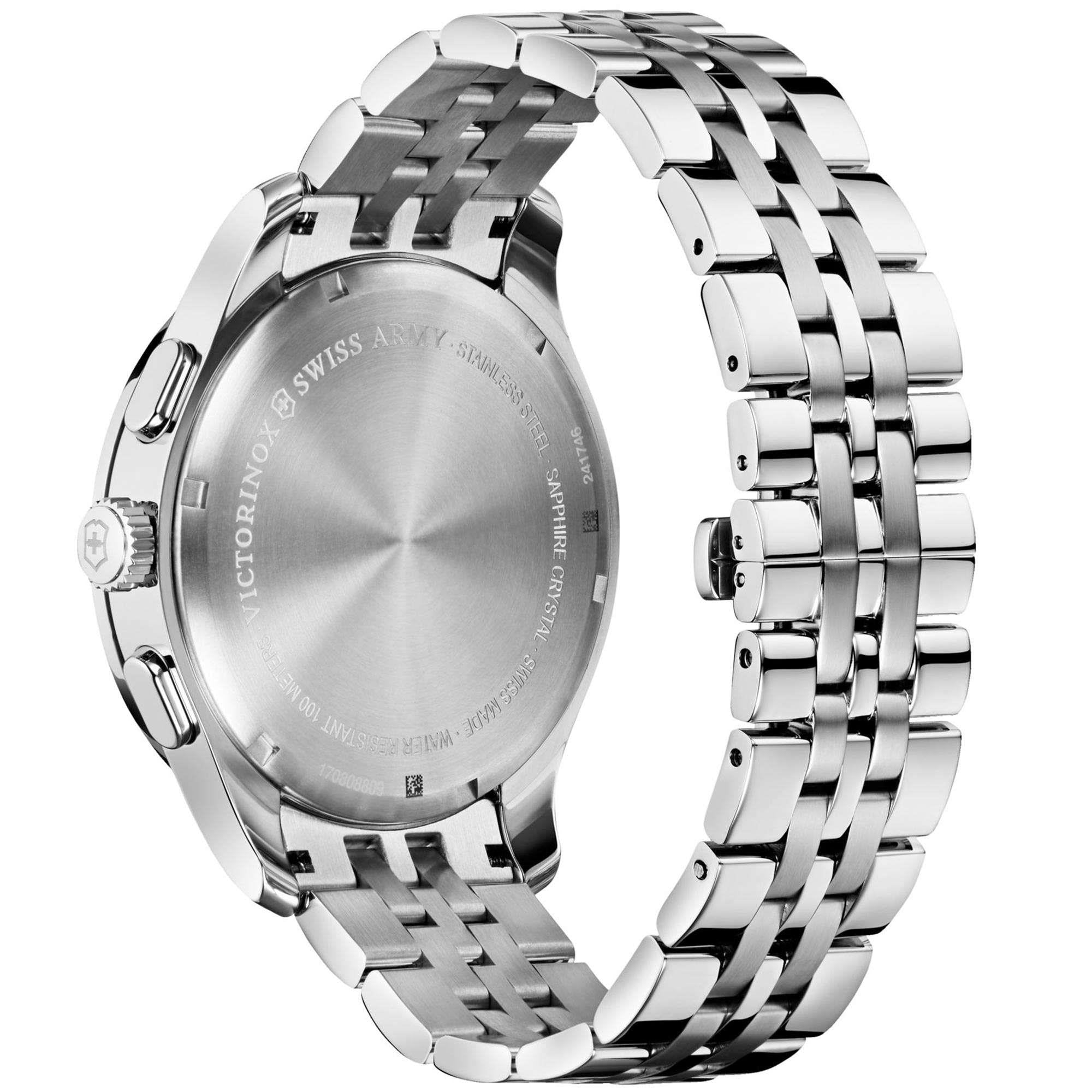 Victorinox Swiss Army Alliance Chronograph Blue Dial Silver Stainless Steel Bracelet Men's Watch 241746