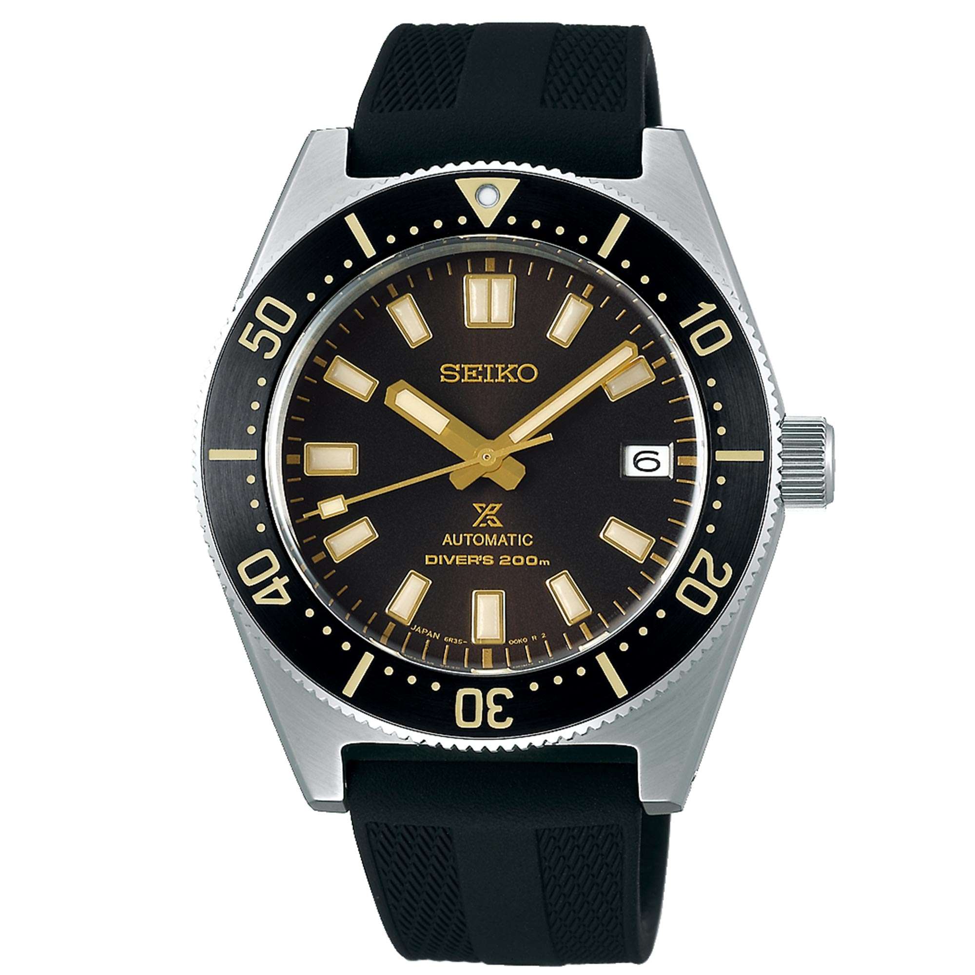 Seiko Prospex 1965 Divers Recreation Automatic Brown Dial Black Silicone Strap Men's Watch SPB147J1