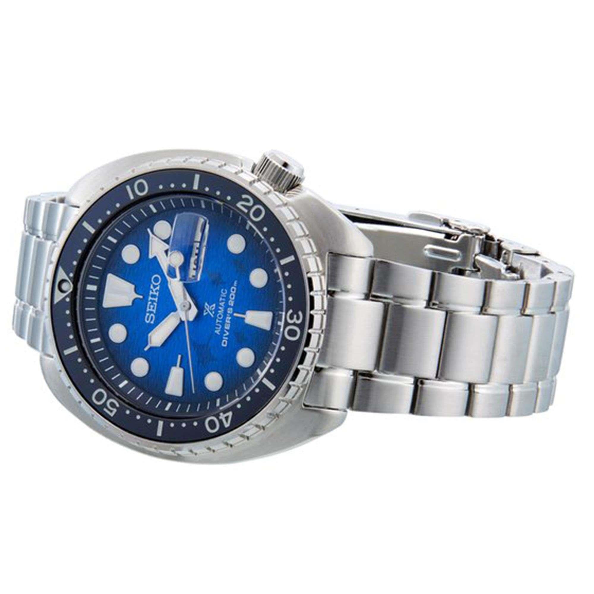 Seiko Prospex Save The Ocean 'King Turtle' Automatic Blue Dial Stainless Steel Bracelet Men's Watch SRPE39K1