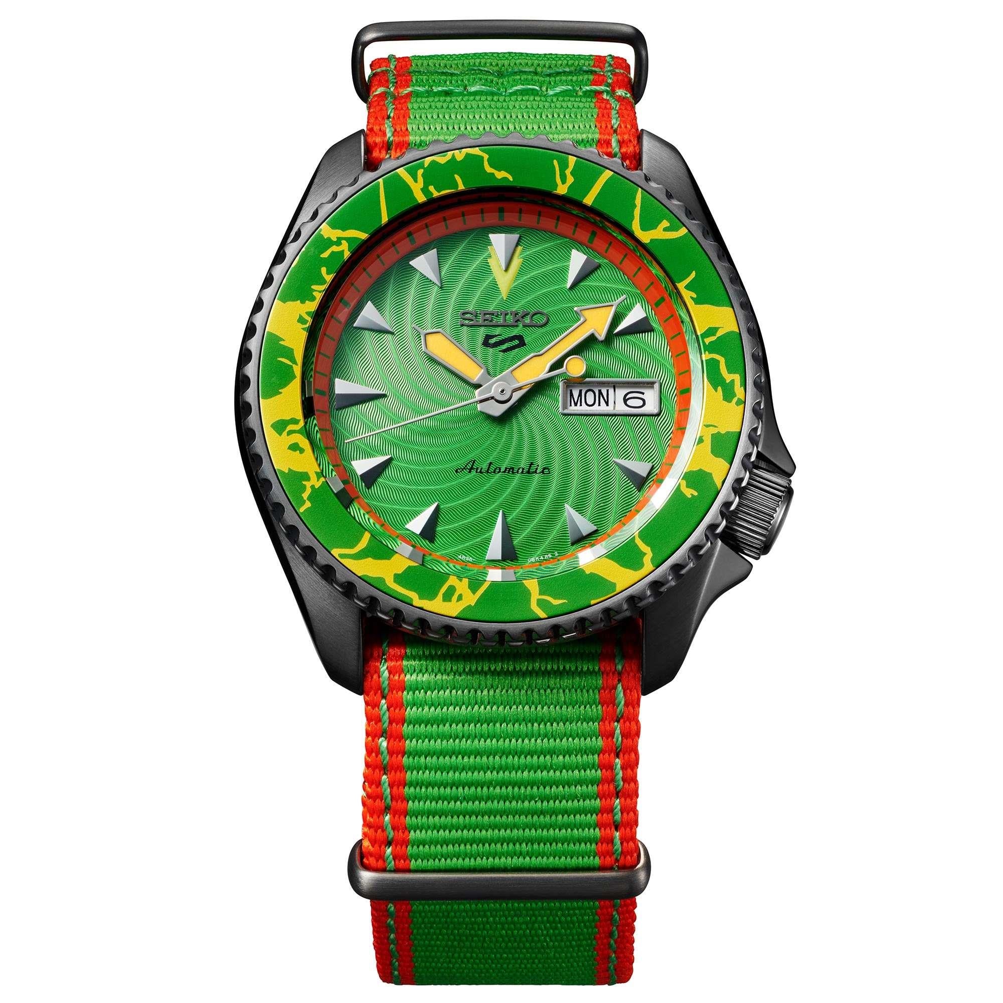 Seiko 5 Sports Street Fighter Blanka Green Dial Green Strap Automatic SRPF23K1
