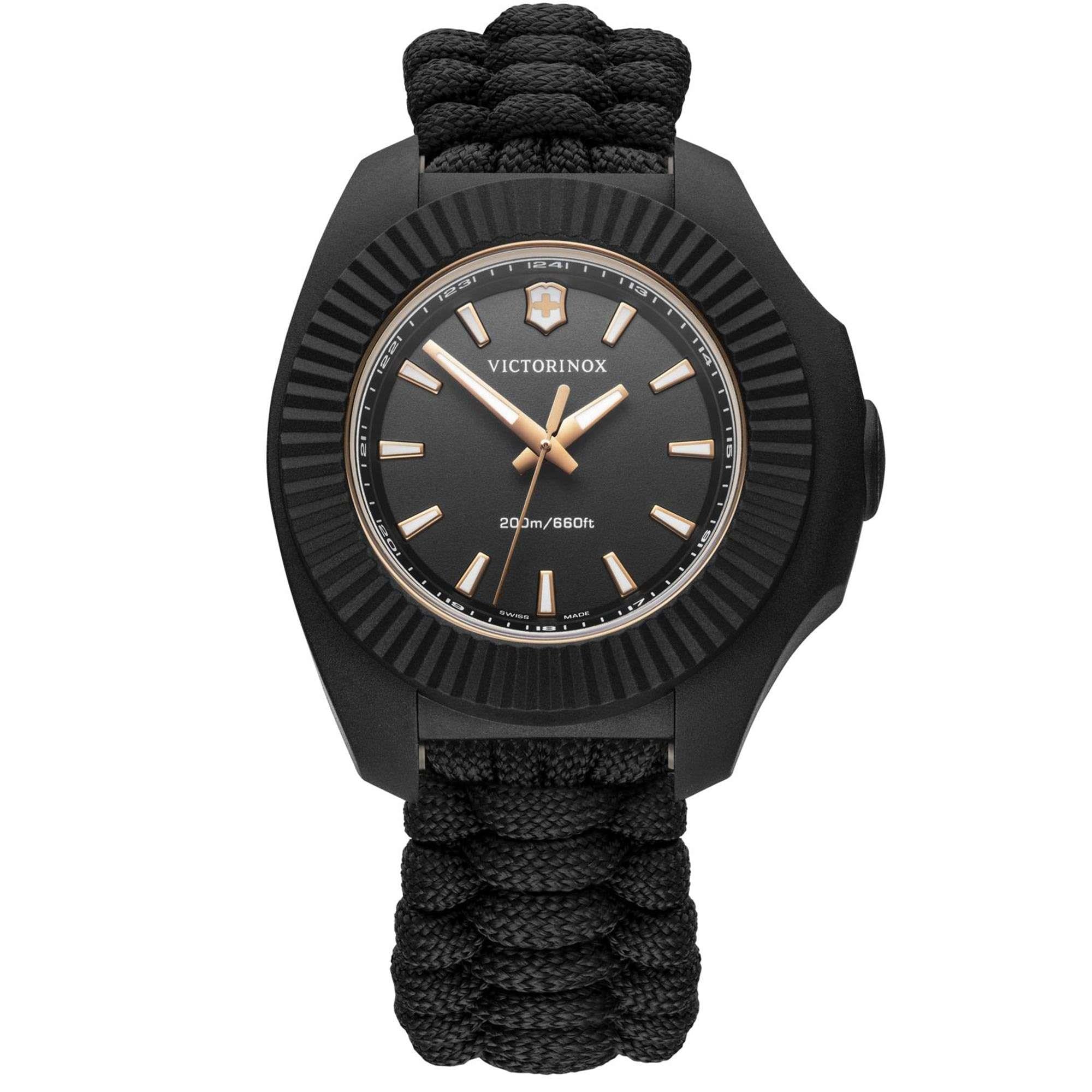Victorinox I.N.O.X V Quartz Black Dial Textile Strap Ladies Watch 241880