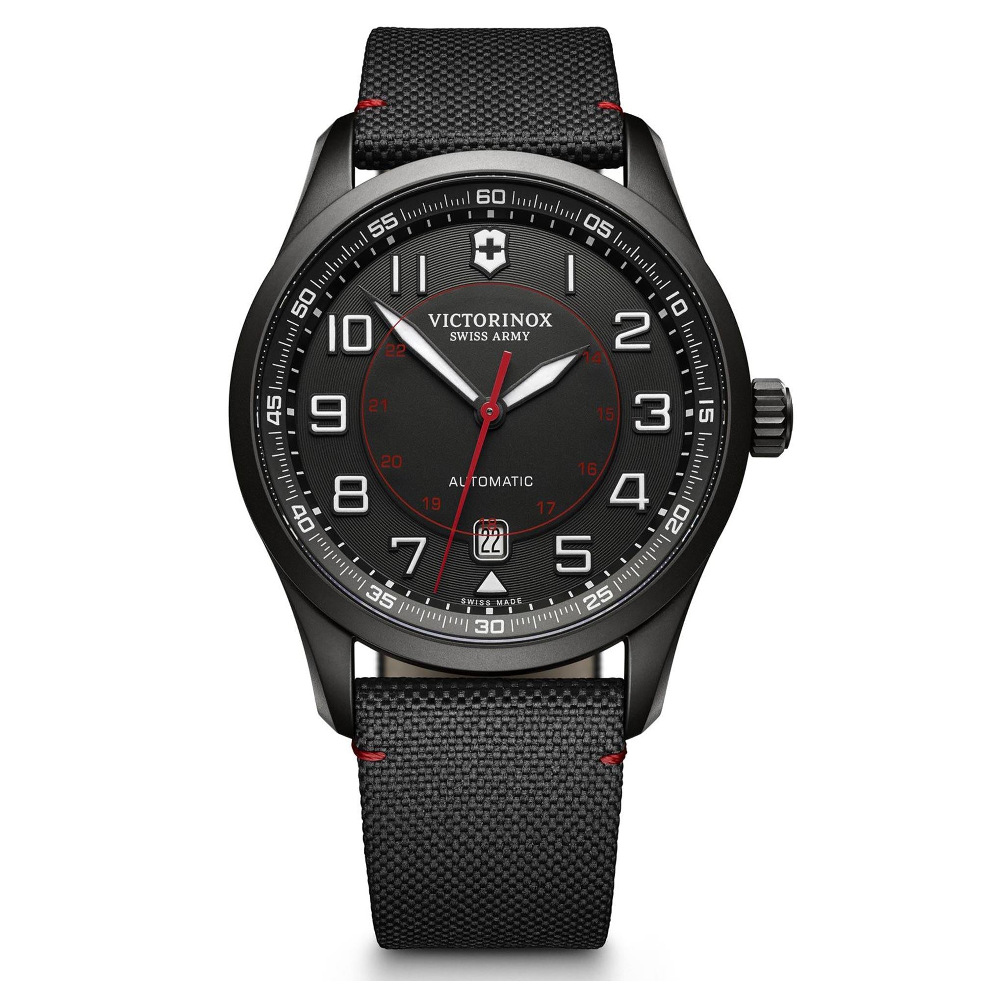Victorinox Airboss Automatic Black Dial Fabric Strap Men's Watch 241720