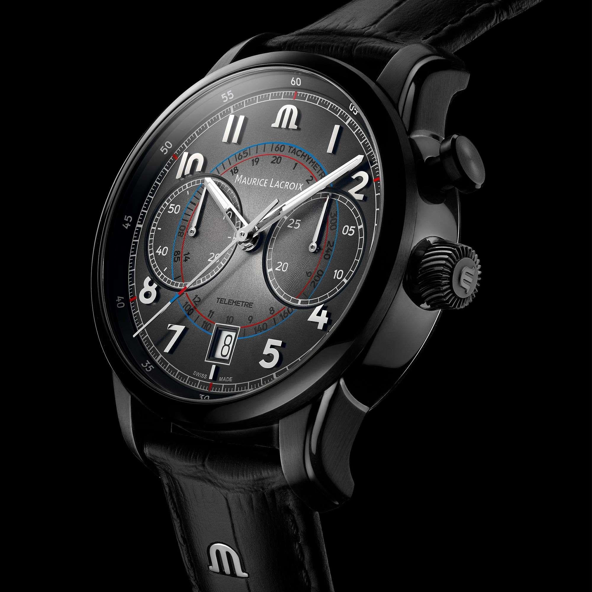 Maurice Lacroix Pontos Chronograph Monopusher Automatic Black Dial Watch PT6428-DLB01-320-2