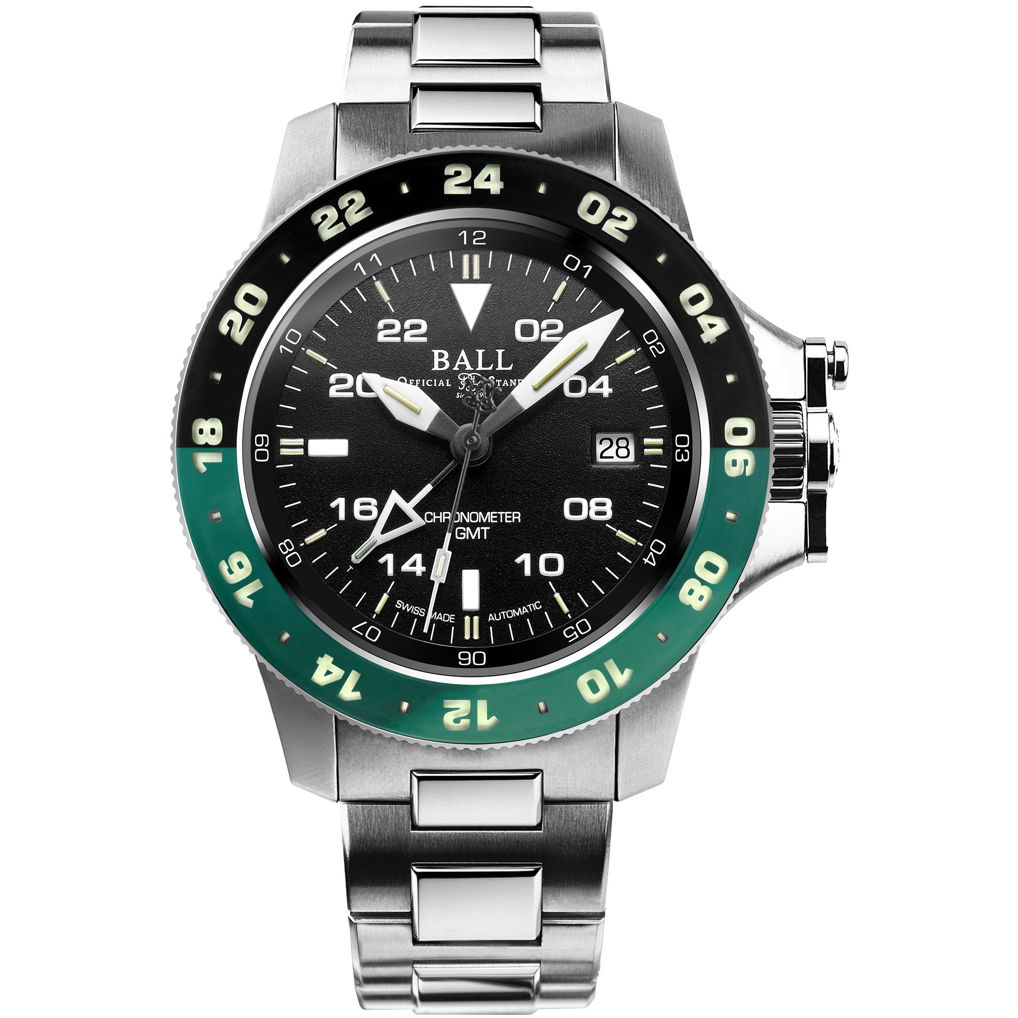 BALL AeroGMT II Automatic Blue Dial Silver Stainless Steel Bracelet Men's Watch DG2118C-S11C-BK