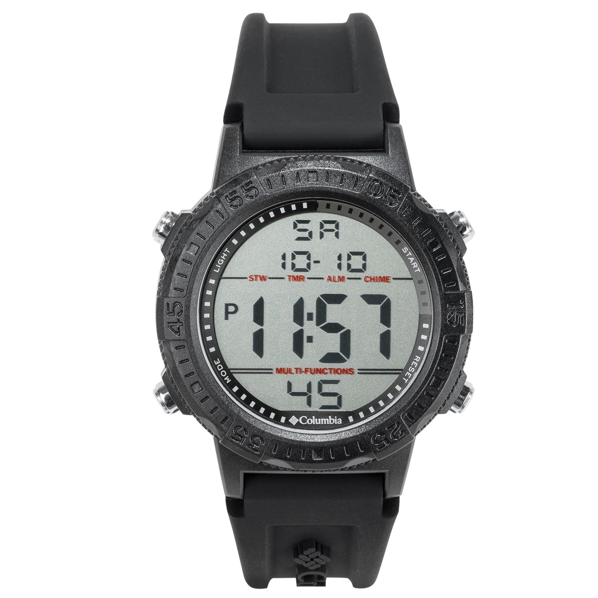Columbia Exclusive Peak Patrol Quartz Digital Dial Black Silicone Strap Watch CSS14-001