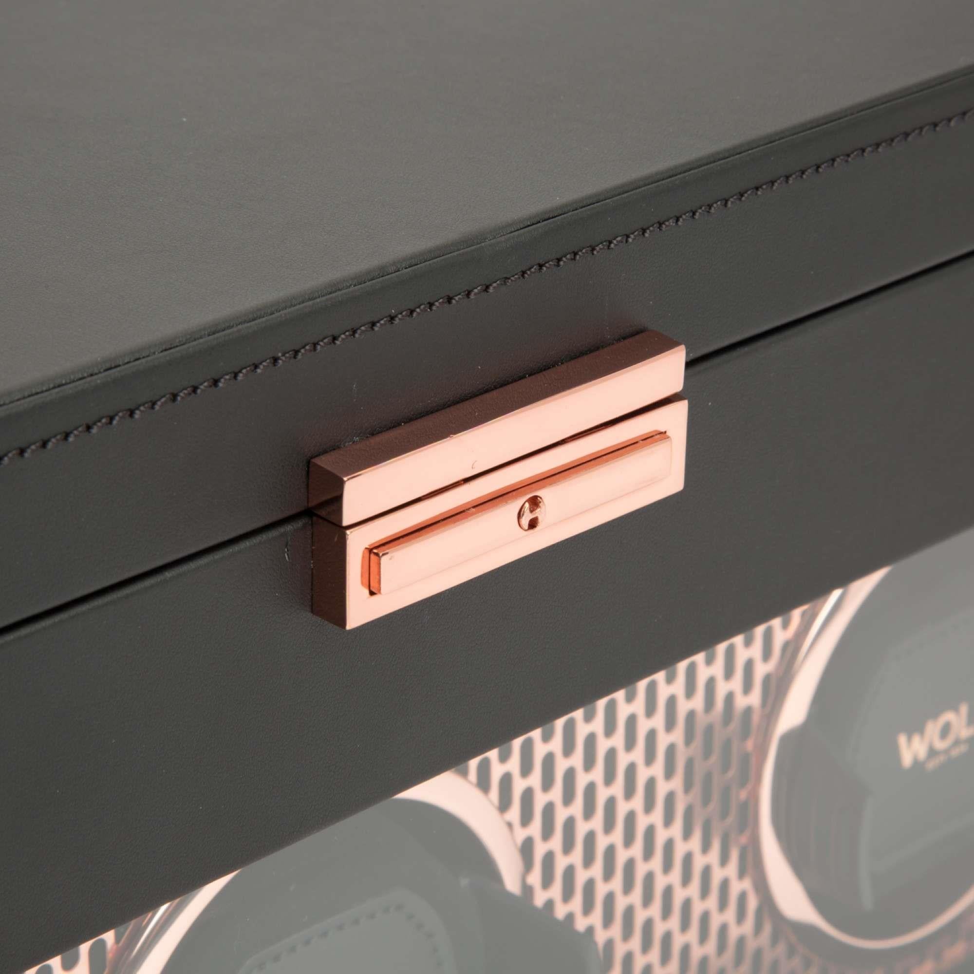 WOLF Axis Copper Triple Watch Winder With Storage 469416