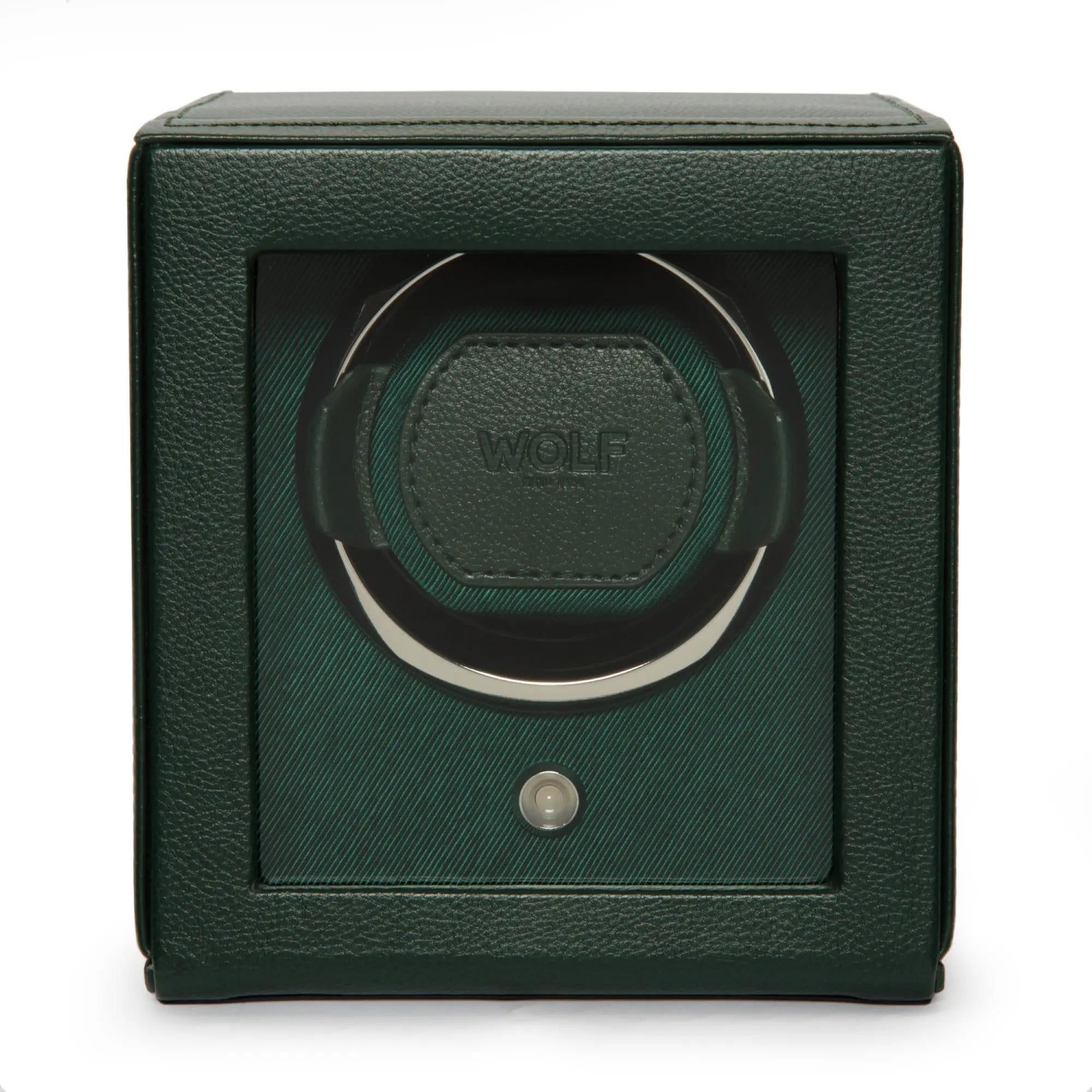 WOLF Cub Single Green Watch Winder with Cover 461141