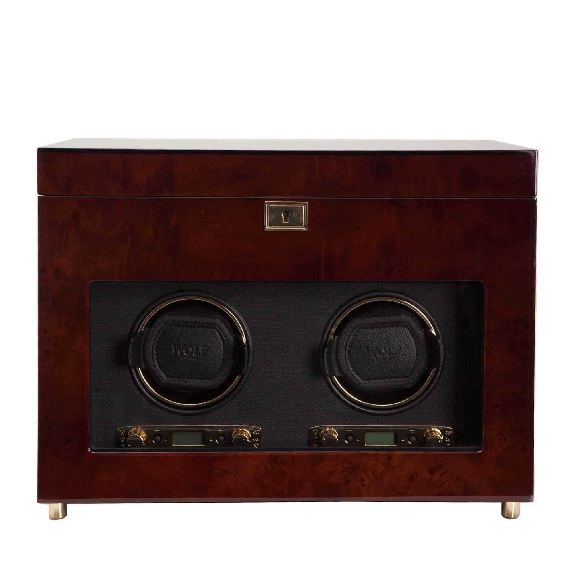 WOLF Savoy Burl Double Watch Winder 454610