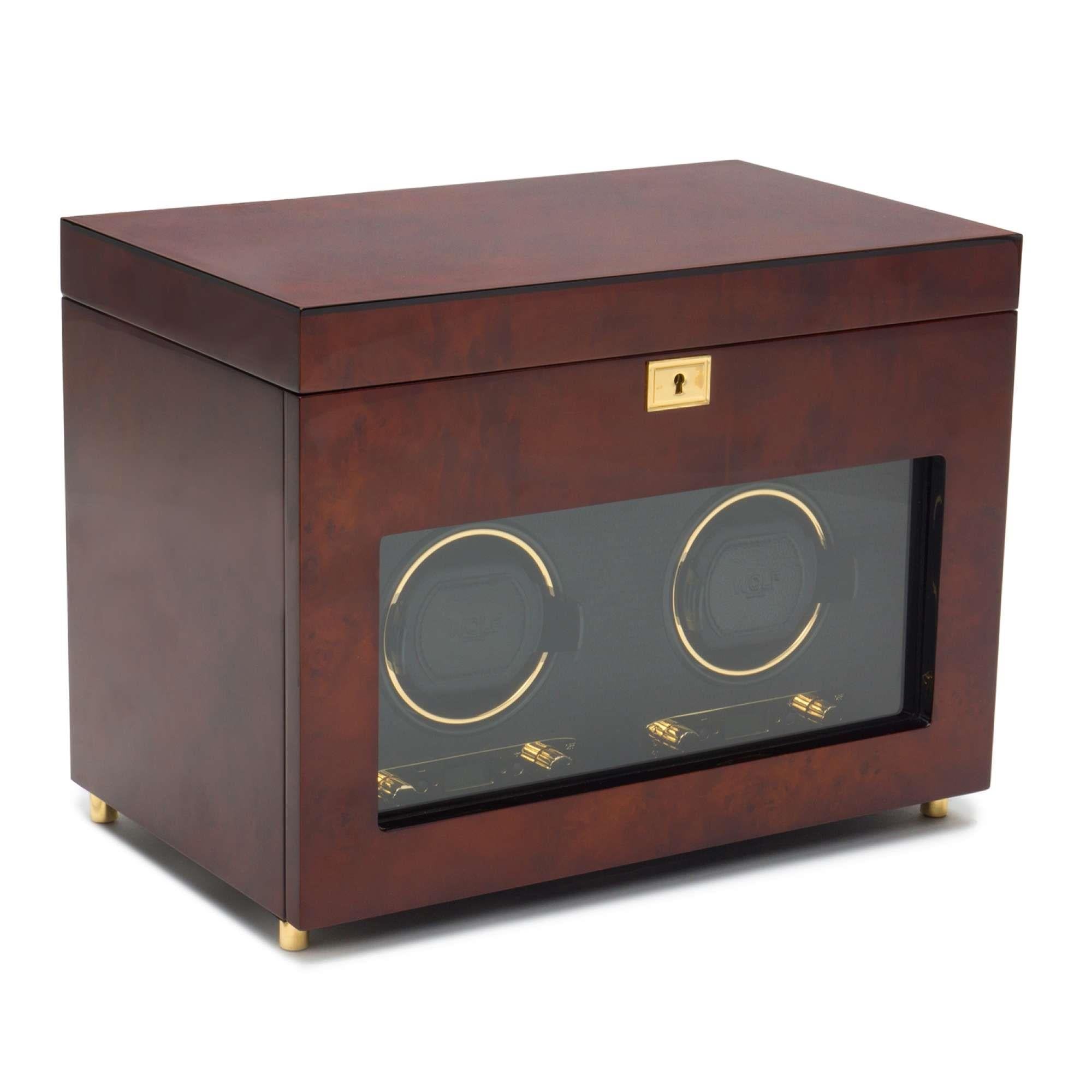 WOLF Savoy Burl Double Watch Winder 454610