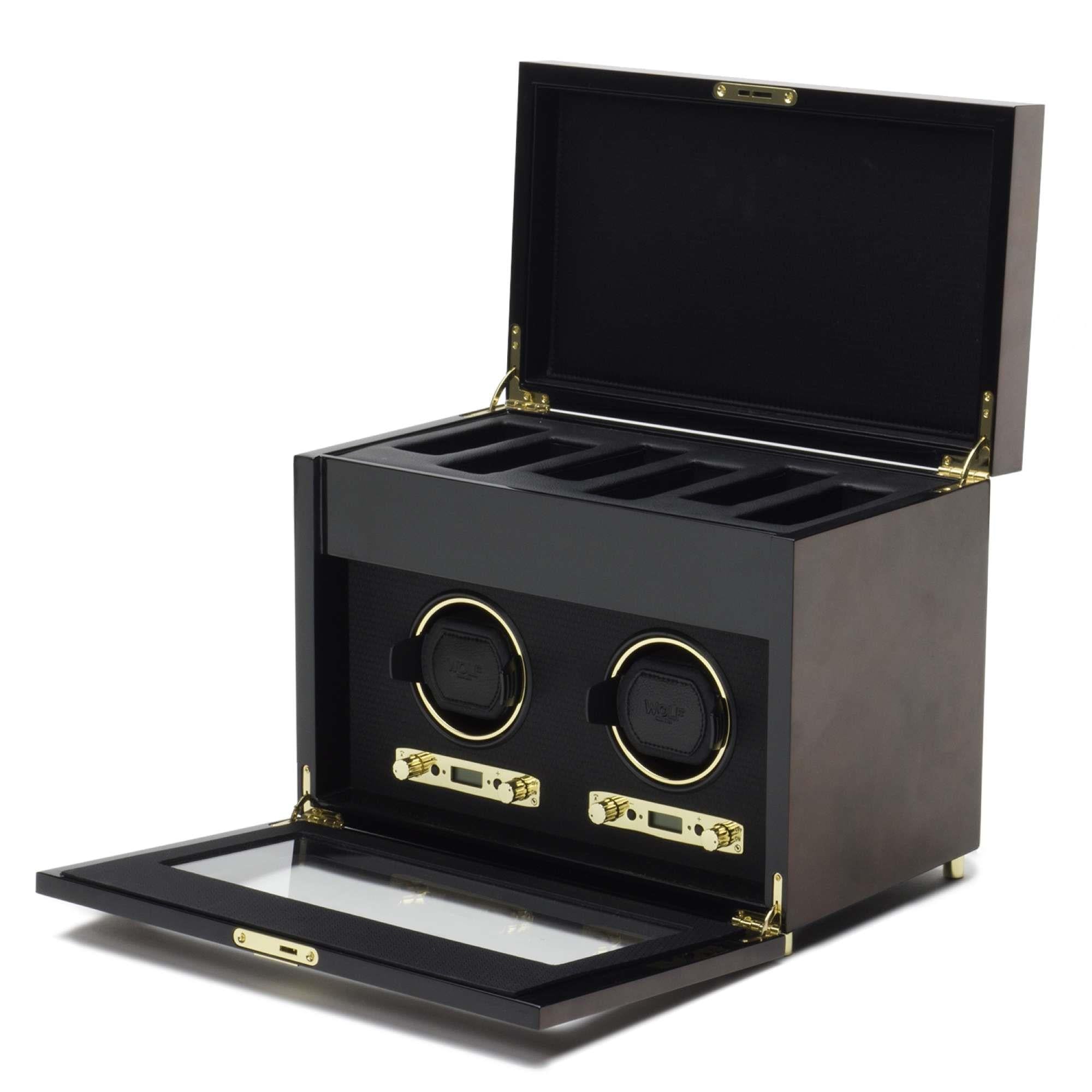WOLF Savoy Burl Double Watch Winder 454610