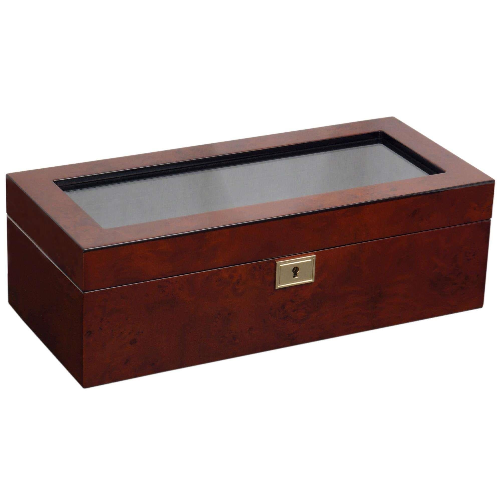 WOLF SAVOY BURL 5-PIECE WATCH STORAGE BOX 461510