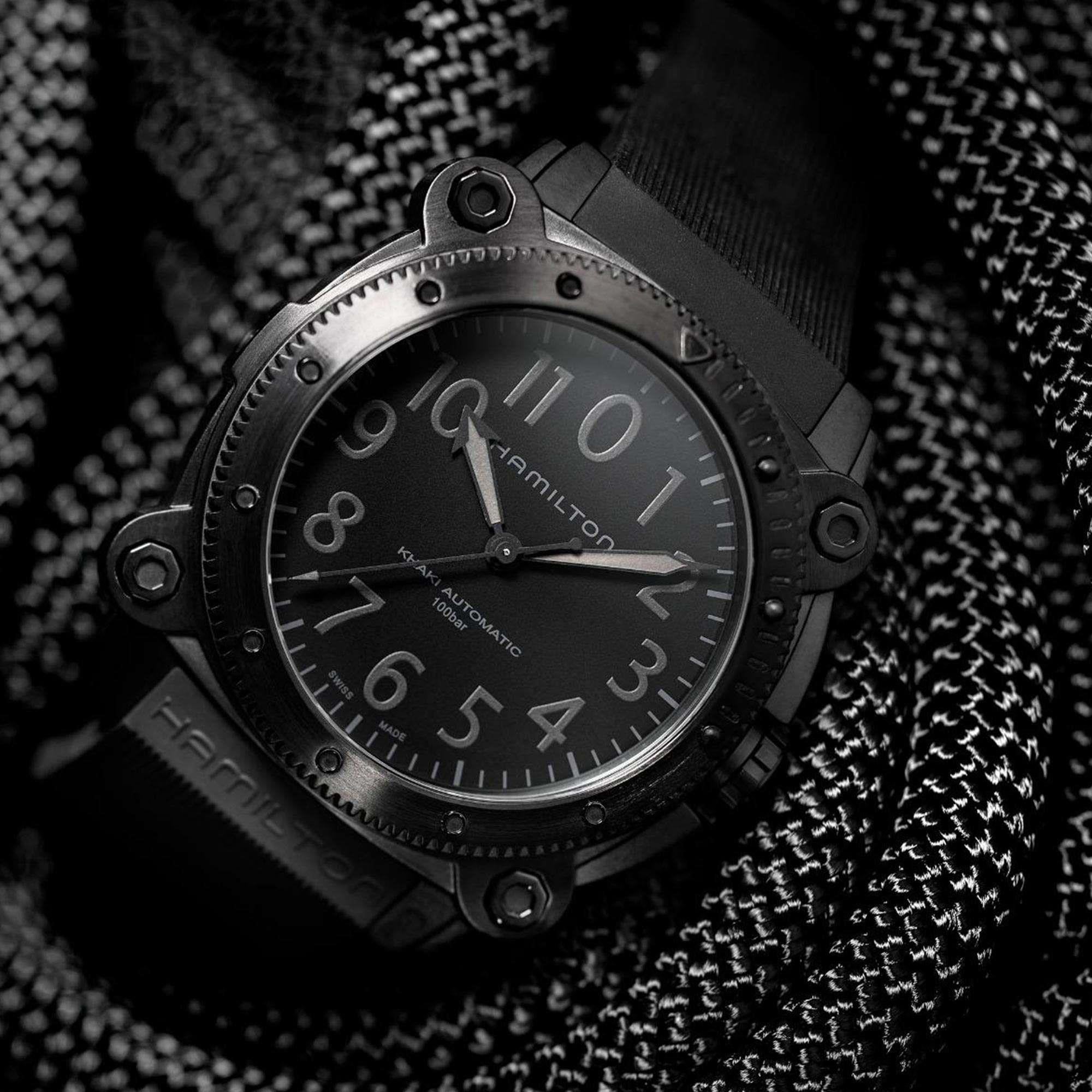Hamilton Khaki Navy BeLOWZERO Automatic Black Dial Black Silicone Strap Men's Watch H78505330
