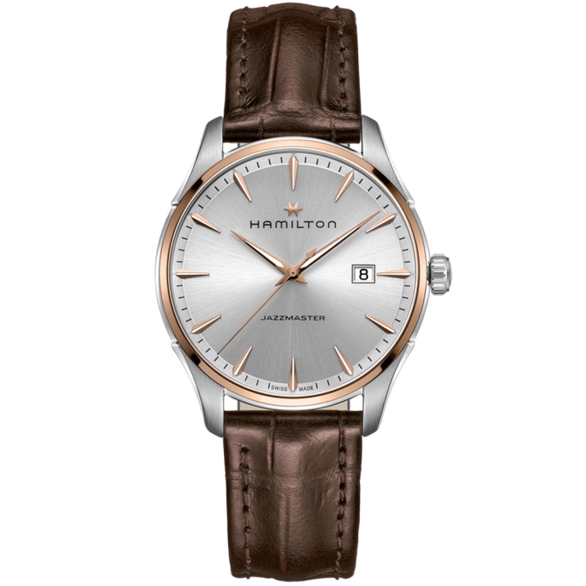 Hamilton Jazzmaster Quartz Silver Dial Brown Leather Strap Men's Watch H32441551