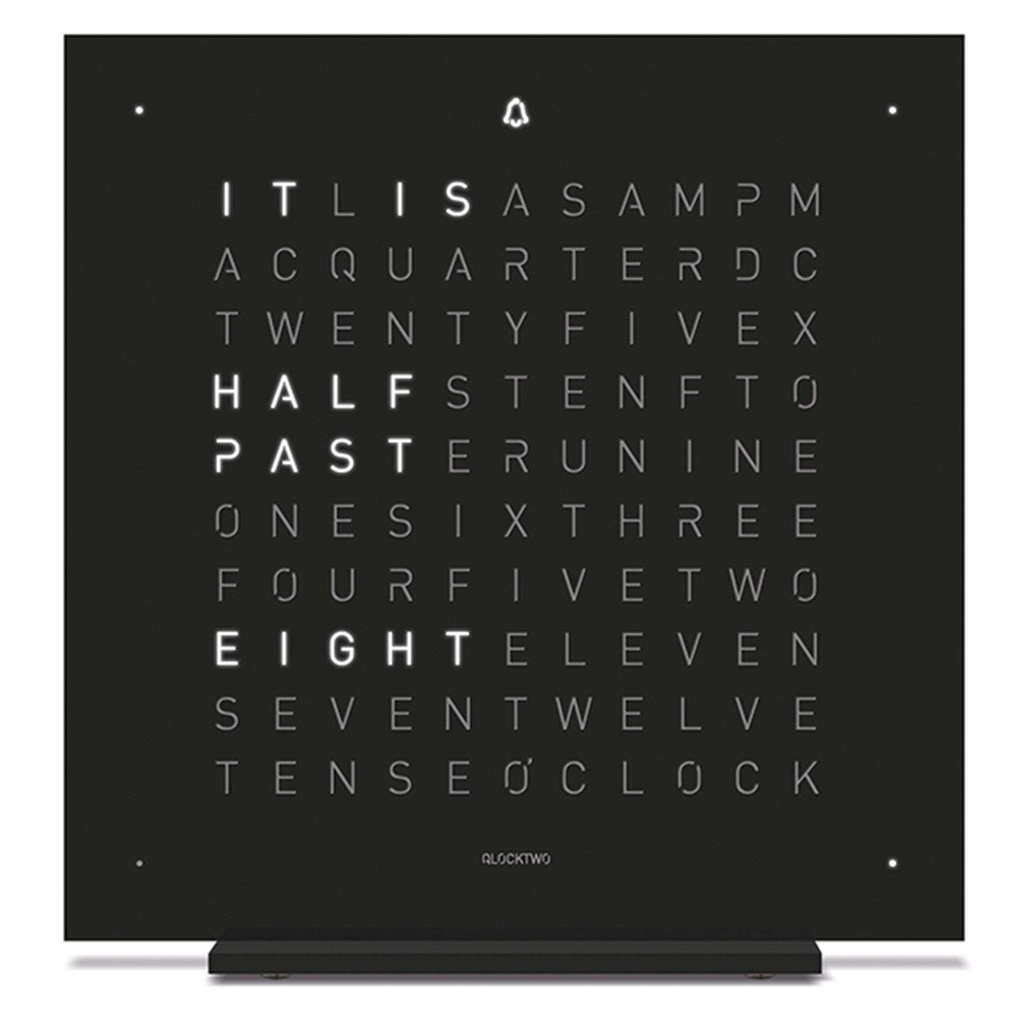 QLOCKTWO Touch Table Clock Deep Black Body T4BLENSSBL