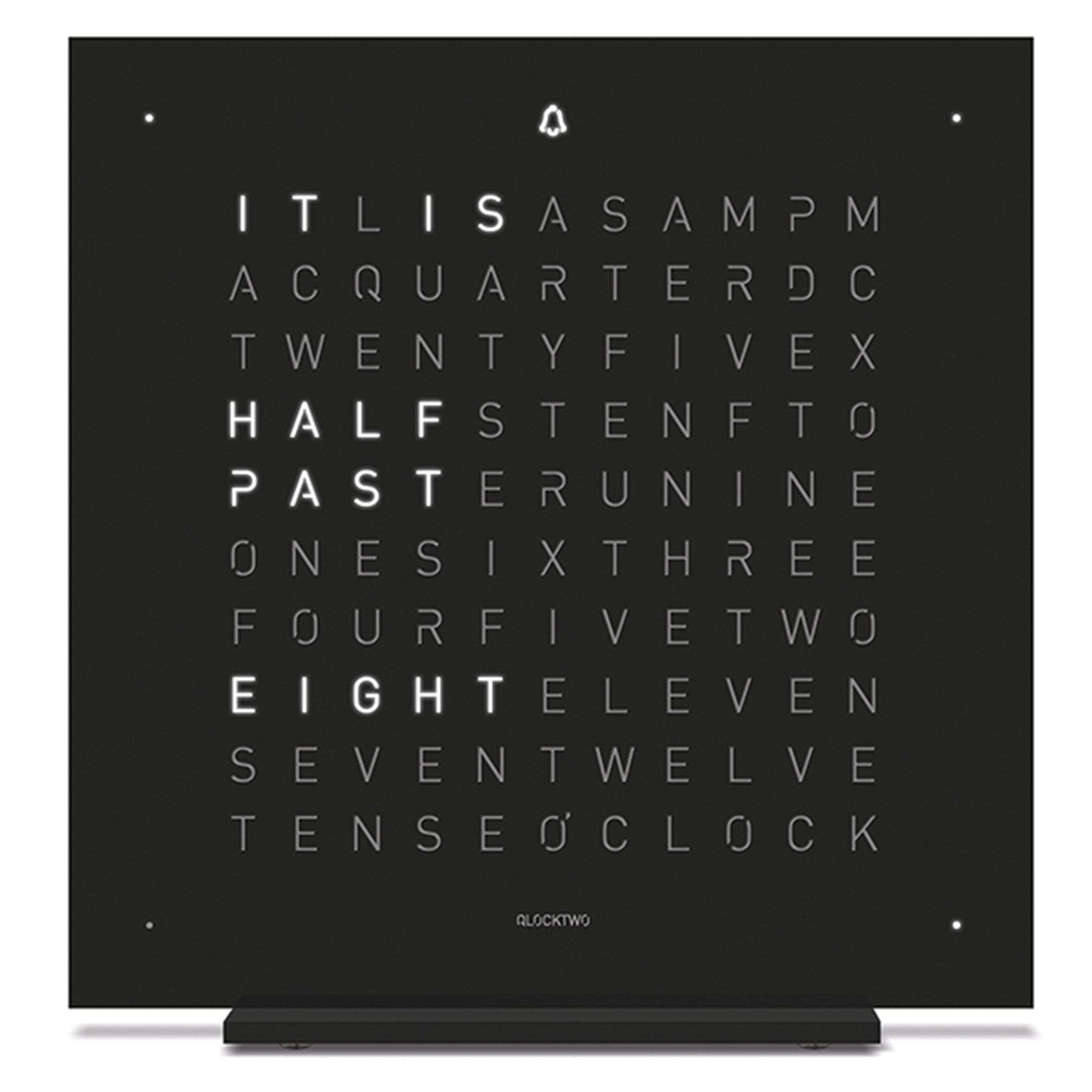 QLOCKTWO Touch Table Clock Deep Black Body T4BLENSSBL