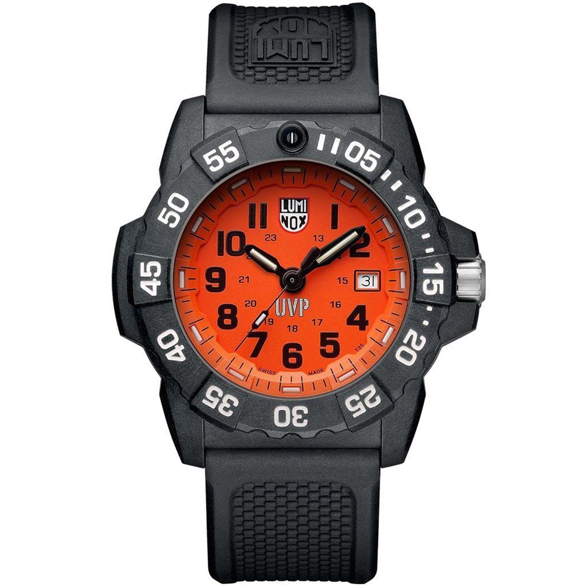 Luminox Scott Cassell Quartz Orange Dial Rubber Strap Men's Watch XS.3509.SC.SET