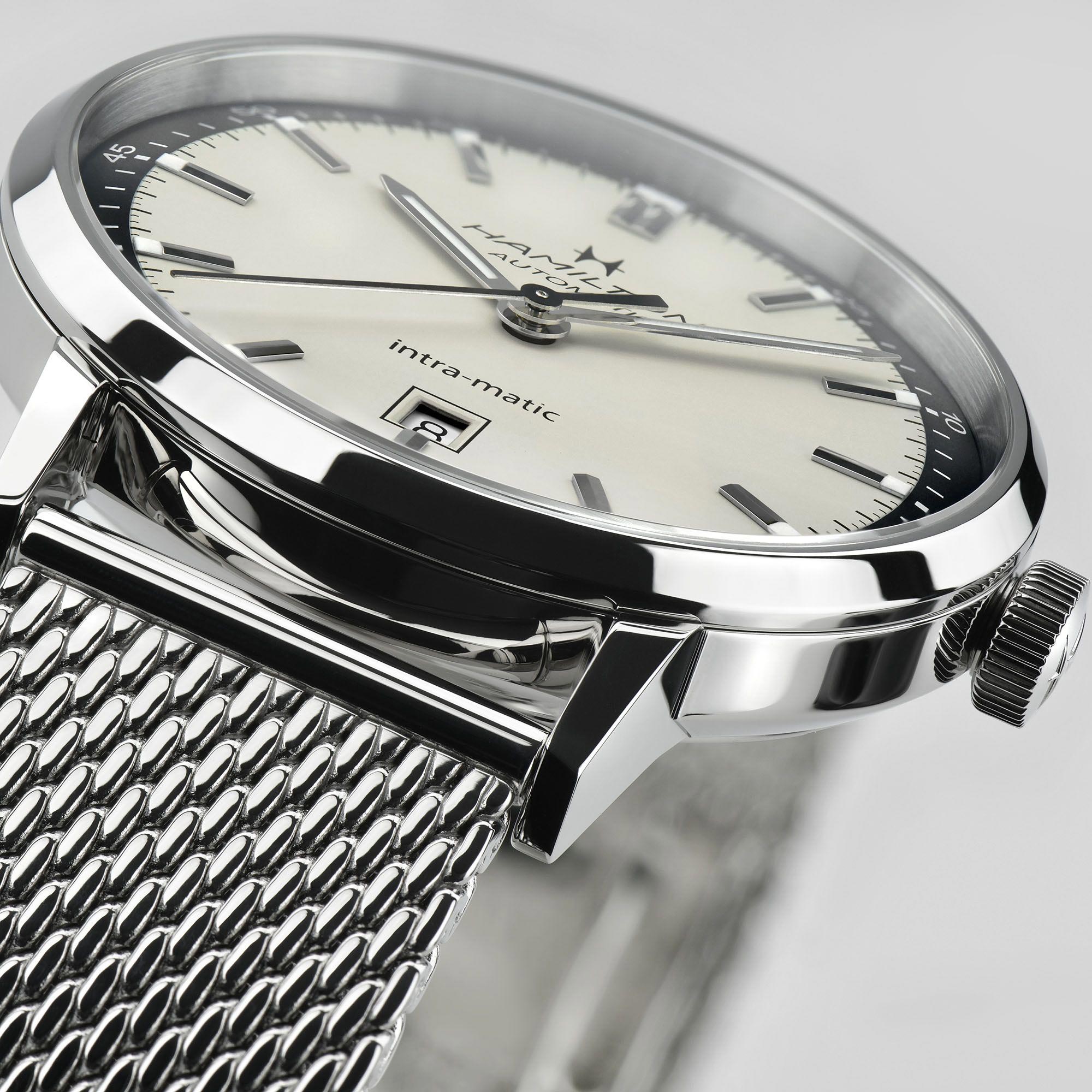 Hamilton American Classic 40mm White Dial Steel Mens Automatic Watch H38425120