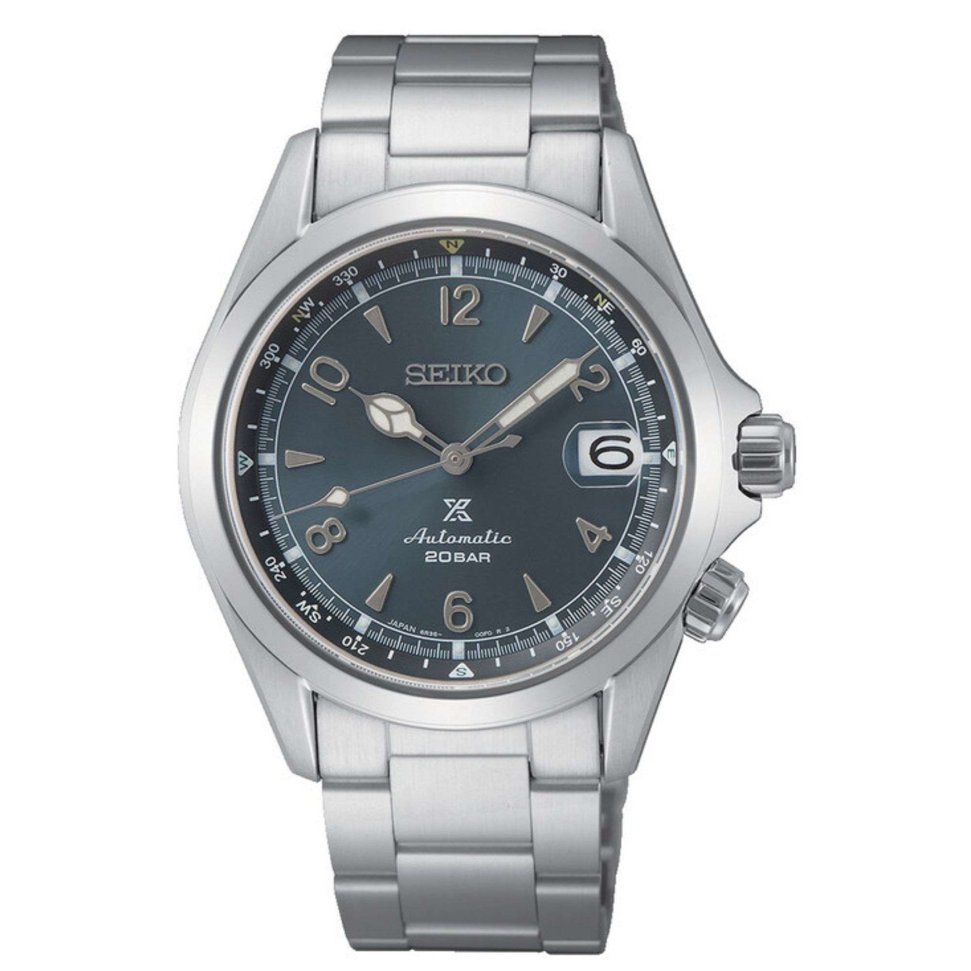 Seiko Prospex Alpinist 2021 European Limited Edition Automatic Grey Dial Stainless Steel Bracelet Men's Watch SPB197J1