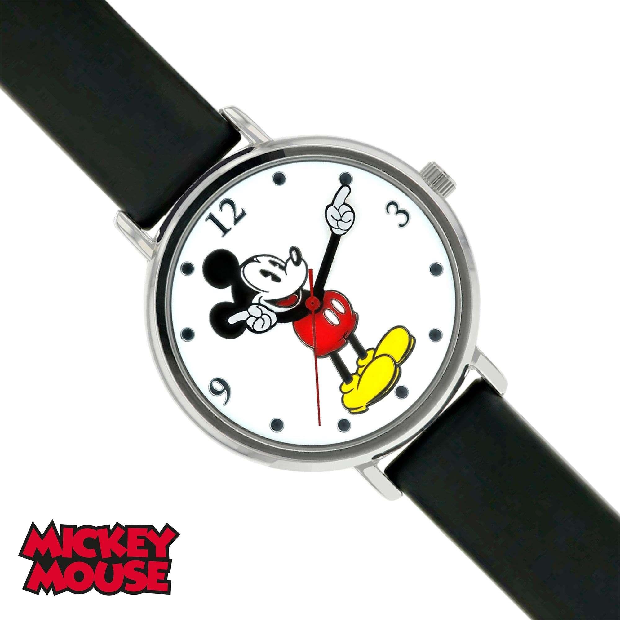 Disney Mickey Mouse Quartz Movement Leather Bracelet Unisex Watch MK1315