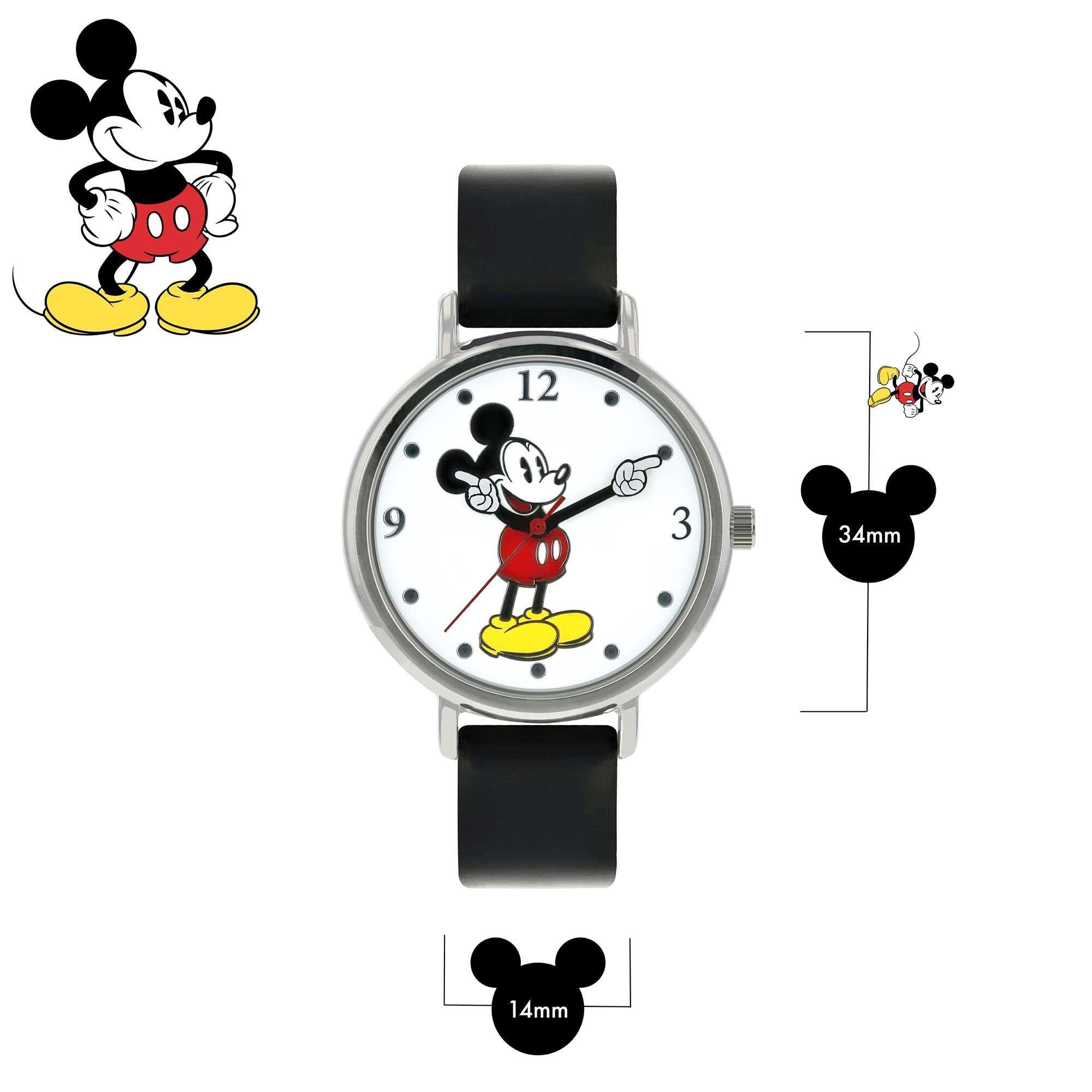 Disney Mickey Mouse Quartz Movement Leather Bracelet Unisex Watch MK1315