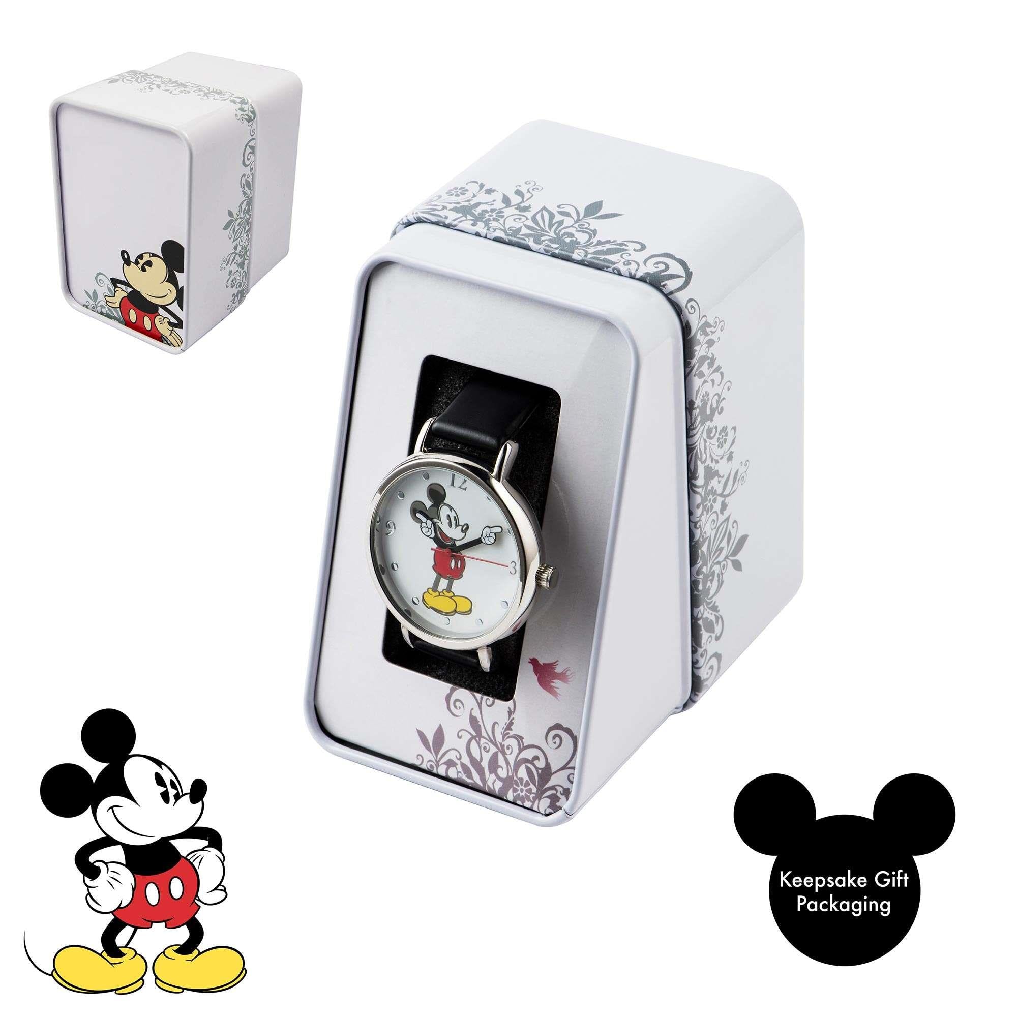 Disney Mickey Mouse Quartz Movement Leather Bracelet Unisex Watch MK1315