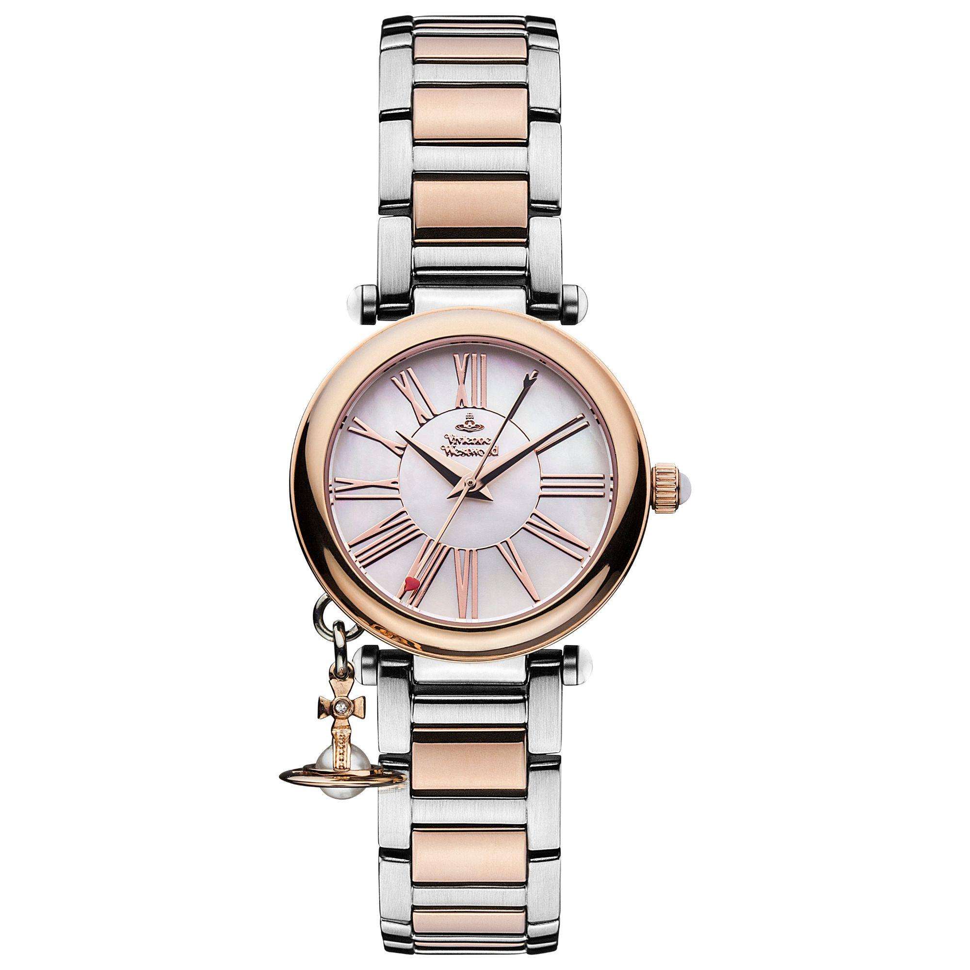 Vivienne Westwood Mother Orb Quartz Pink Mother of Pearl Dial Steel Strap Women's Watch VV006PRSSL