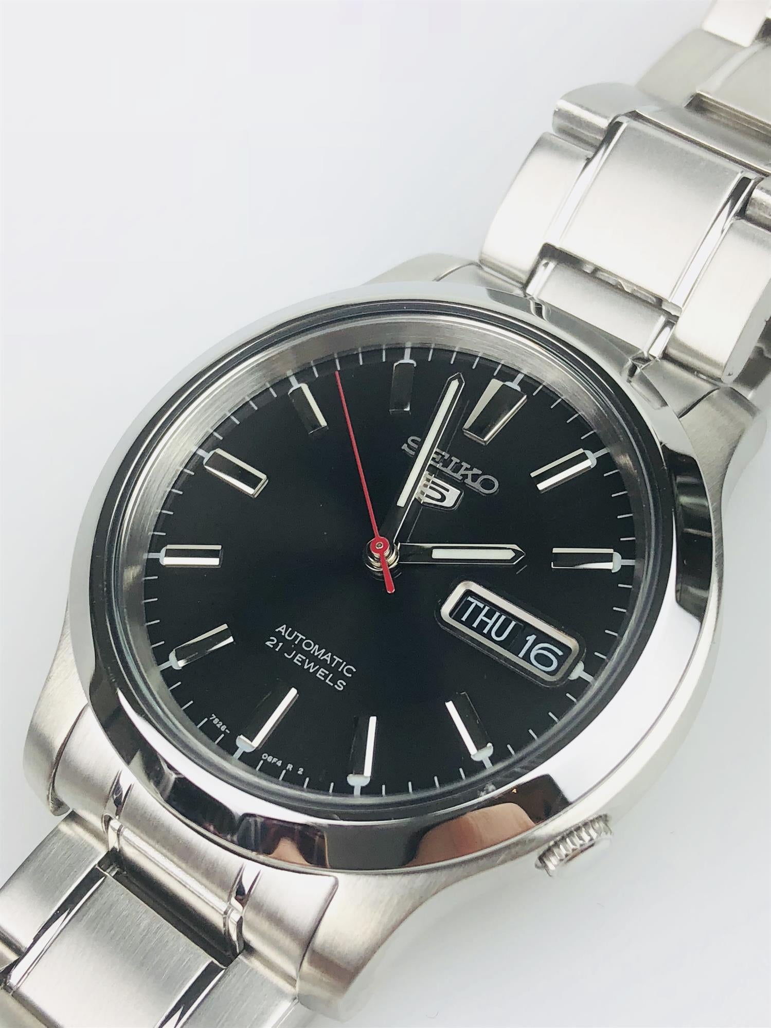 Seiko 5 Automatic Black Dial Stainless Steel Men's Watch SNK795K1