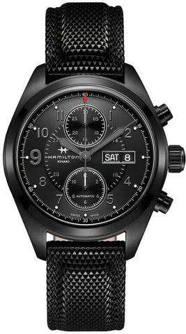 Hamilton Khaki Field 'Jack Ryan' Automatic Black Dial Synthetic Strap Men's Watch H71626735