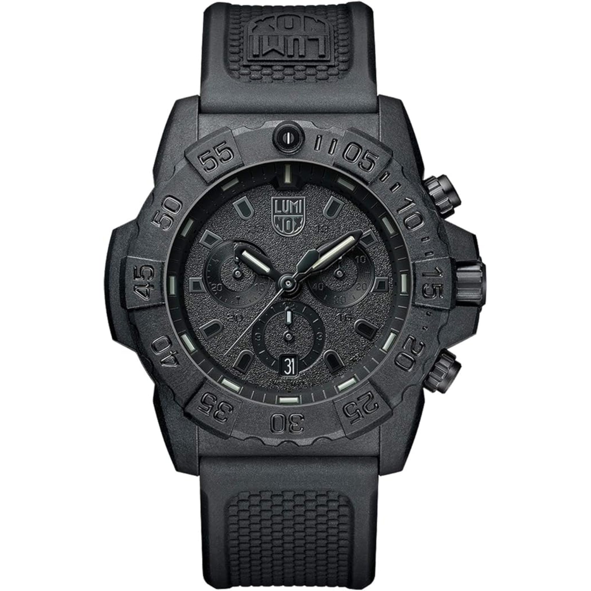 Luminox Navy SEAL Quartz Chronograph Blackout Dial Rubber Strap Men's Watch XS.3581.BO
