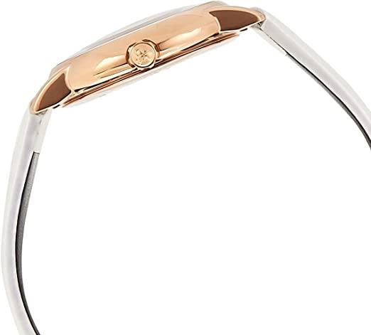 Calvin Klein Established Silver Dial White Leather Strap Ladies Watch K9H236L6 32mm