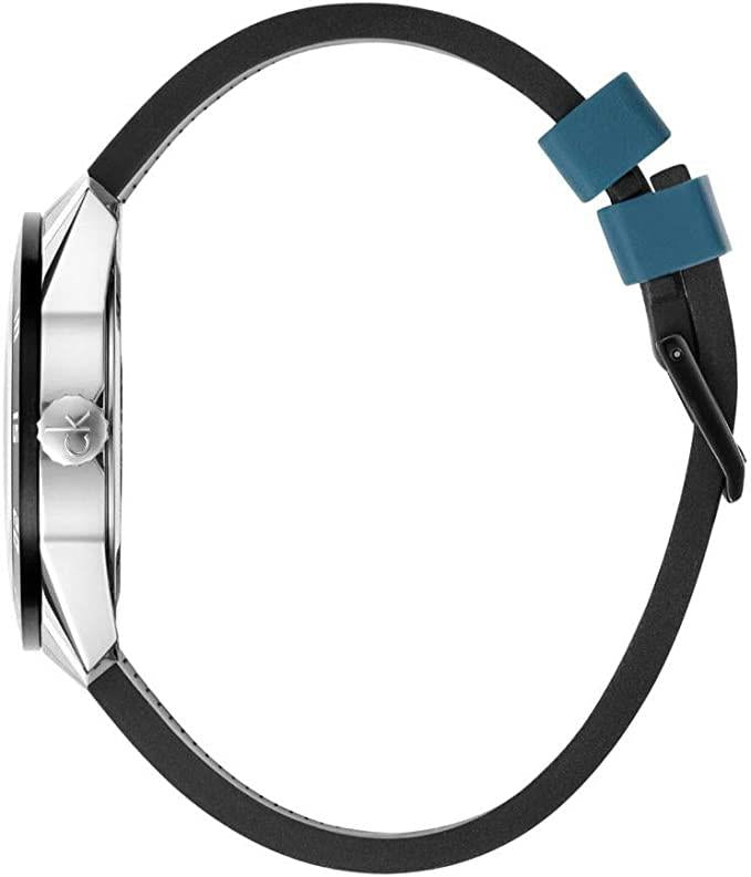 Calvin Klein Limited Edition Compete Quartz Black Dial Blue Rubber Strap Watch