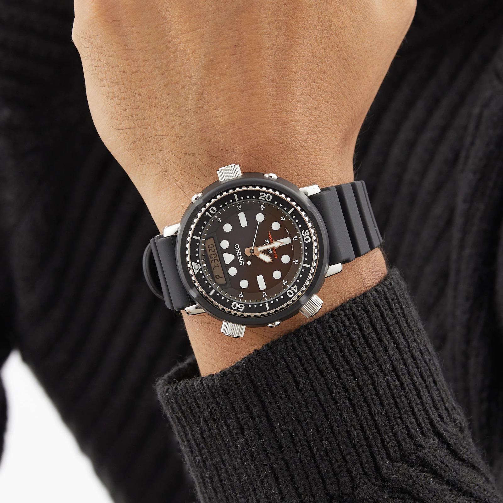 Seiko Prospex 'Arnie' Predator Solar 'Tuna' Black Dial Men's Watch SNJ025P1