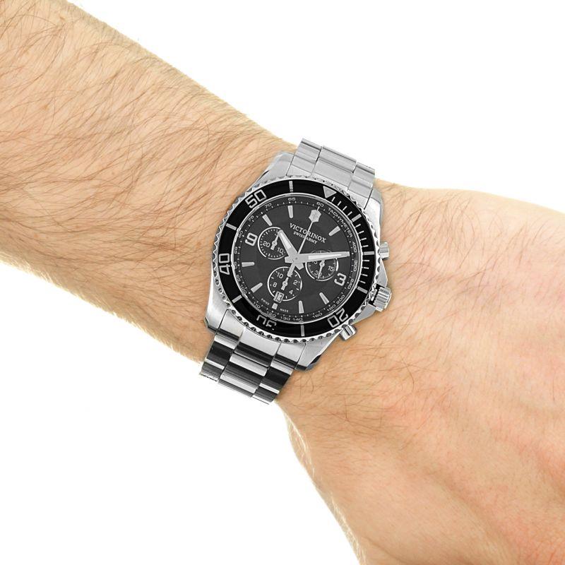 Victorinox Maverick Chronograph Quartz Blue Dial Stainless Steel Bracelet Men's Watch 241689