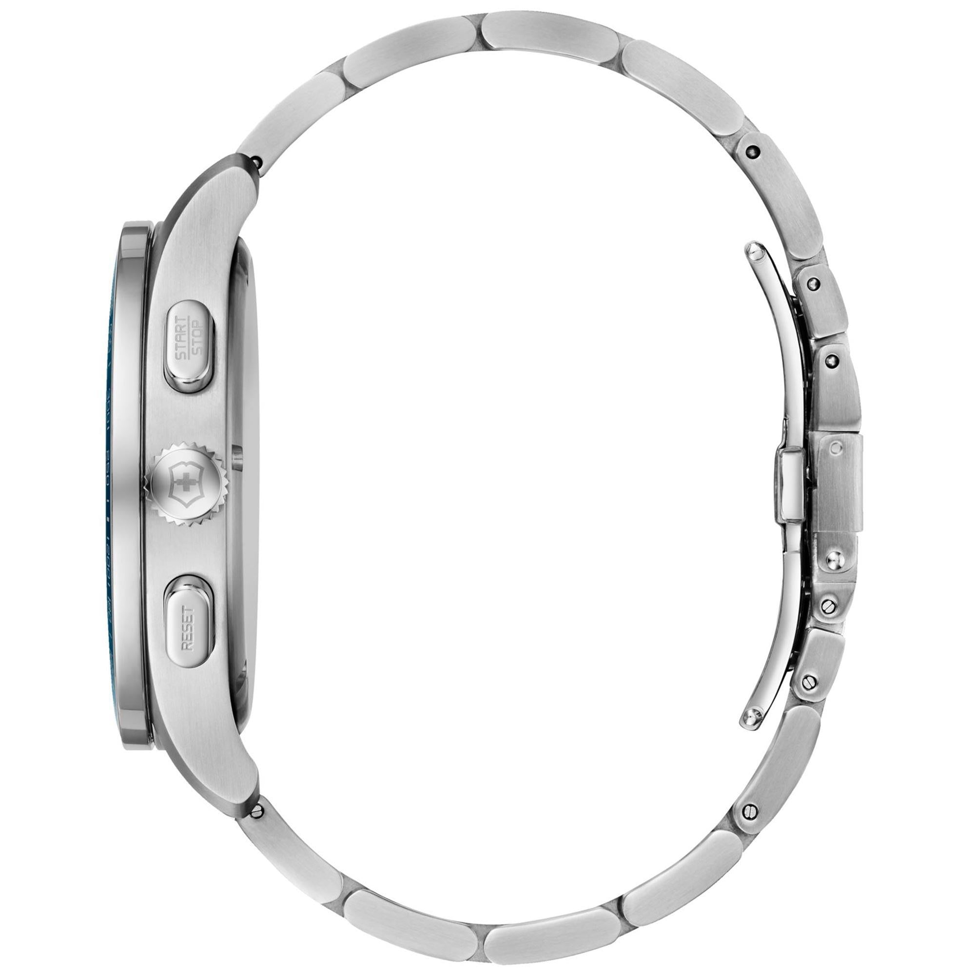 Victorinox Swiss Army Alliance Sport Chronograph Blue Dial Silver Stainless Steel Bracelet Men's Watch 241817