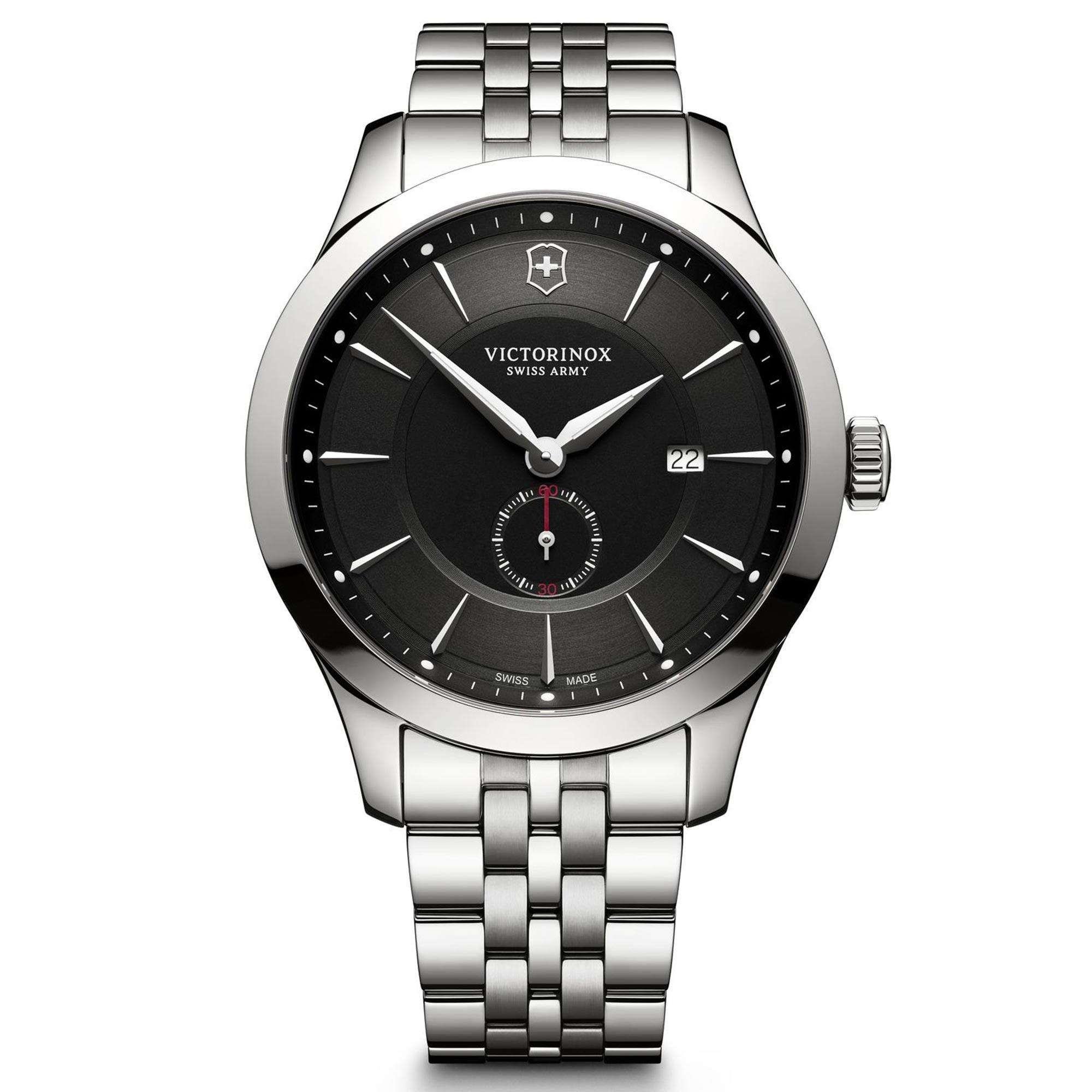 Victorinox Swiss Army Alliance Black Dial Silver Stainless Steel Bracelet Men's Watch 241762