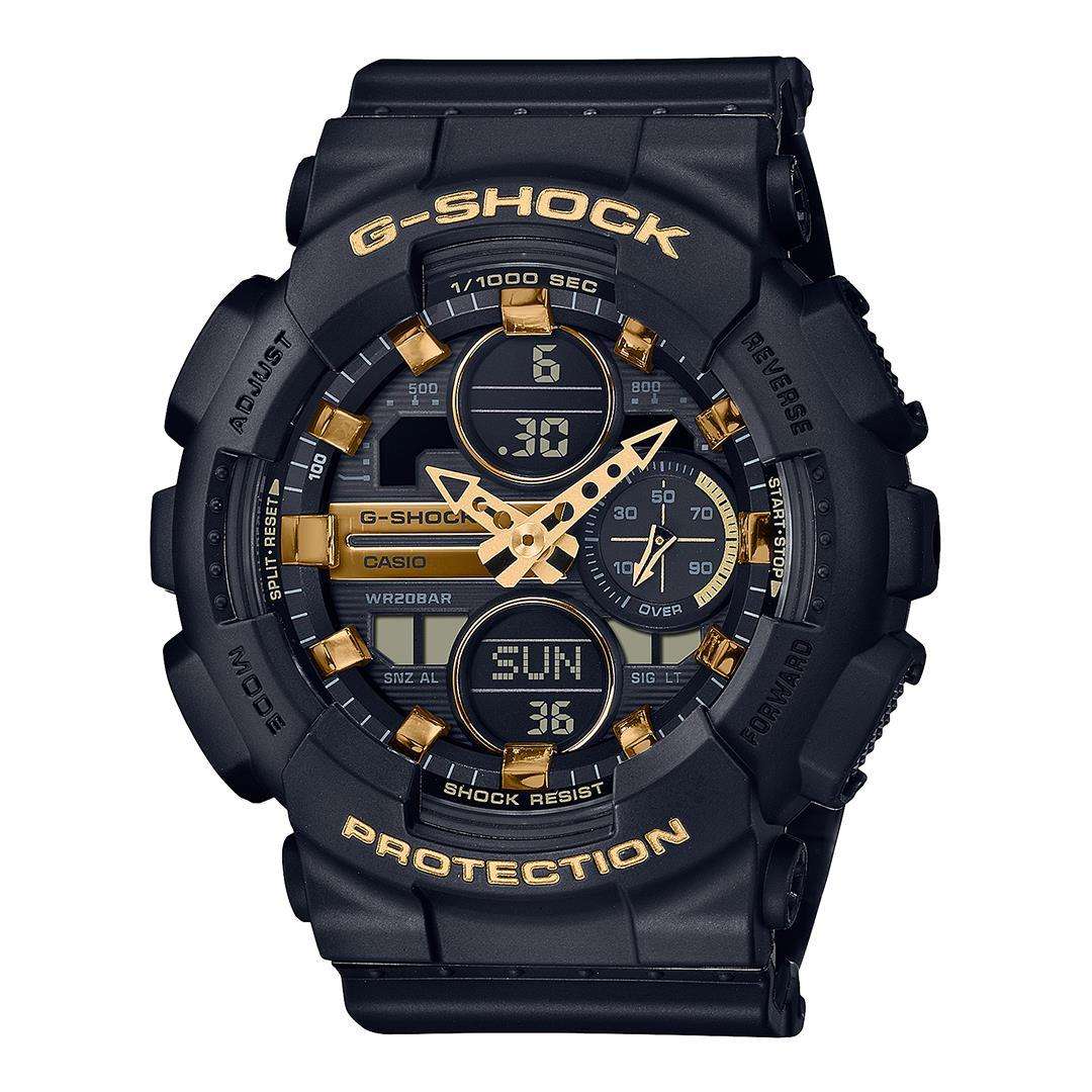 Casio G-Shock Quartz Black Dial Black Silicone Strap Unisex Watch GMA-S140M-1AER
